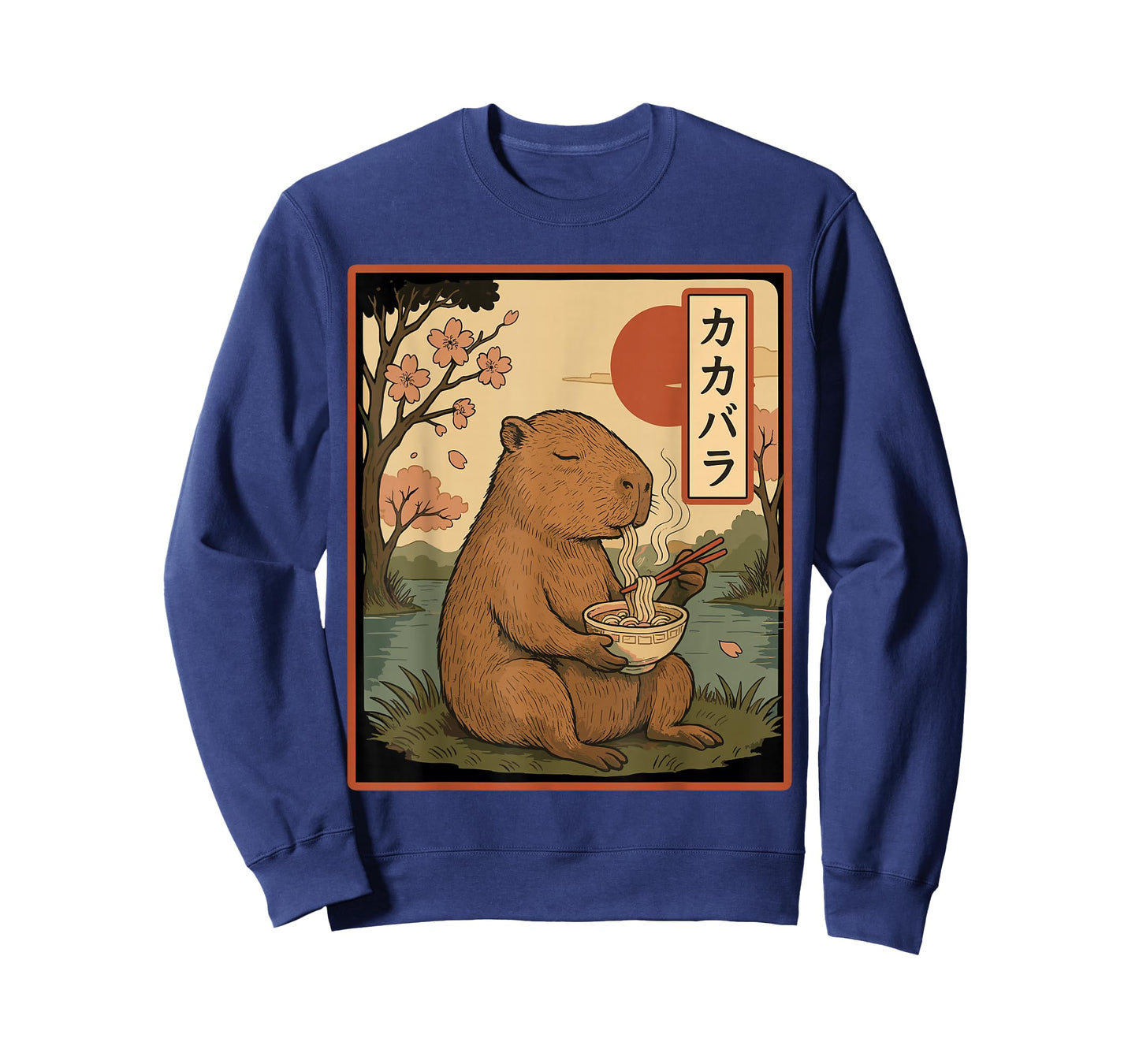 Cute Capybara Eating Ramen, Kawaii Japanese Noodle Bowl T-Shirt