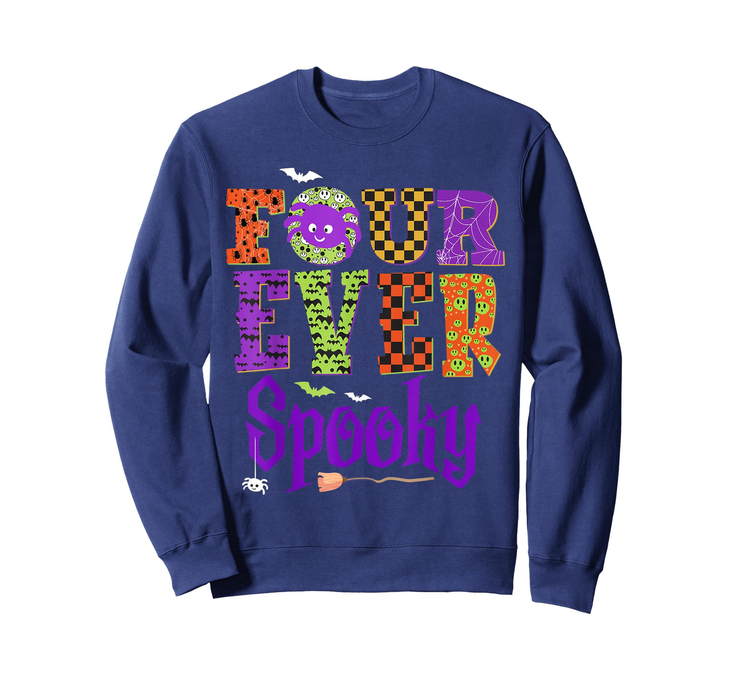 Four Ever Spooky Ghost Halloween 4th Birthday Party Kids T-Shirt