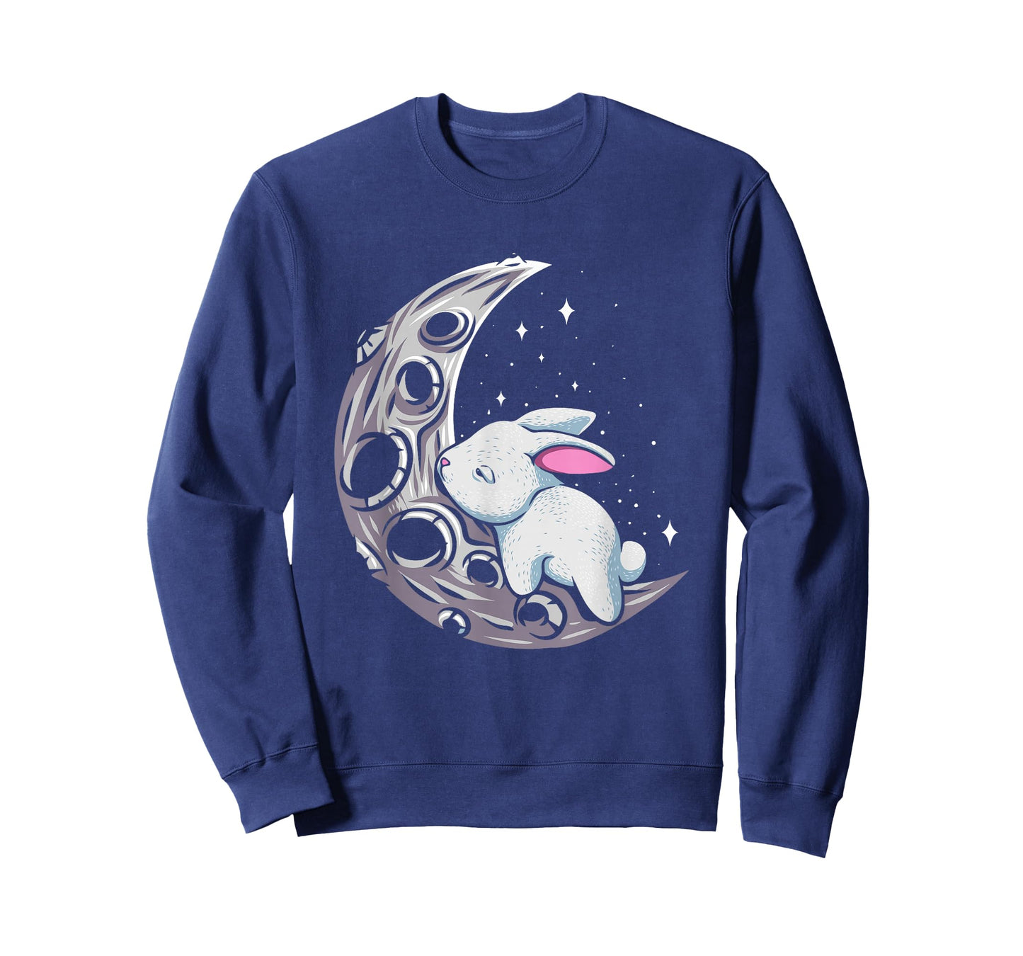 Kawaii Bunny on the Moon Cute Goth Easter Rabbit T-Shirt