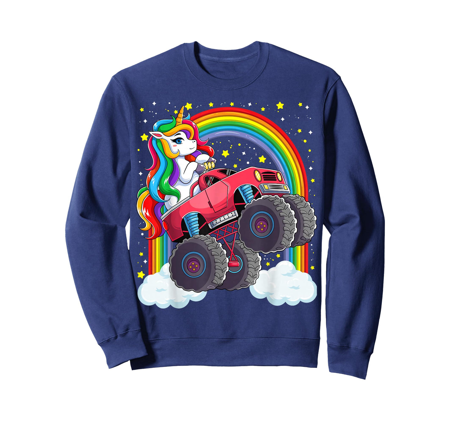 Cute Monster Truck Unicorn Magical Rainbow Kids Girls Party T-Shirt