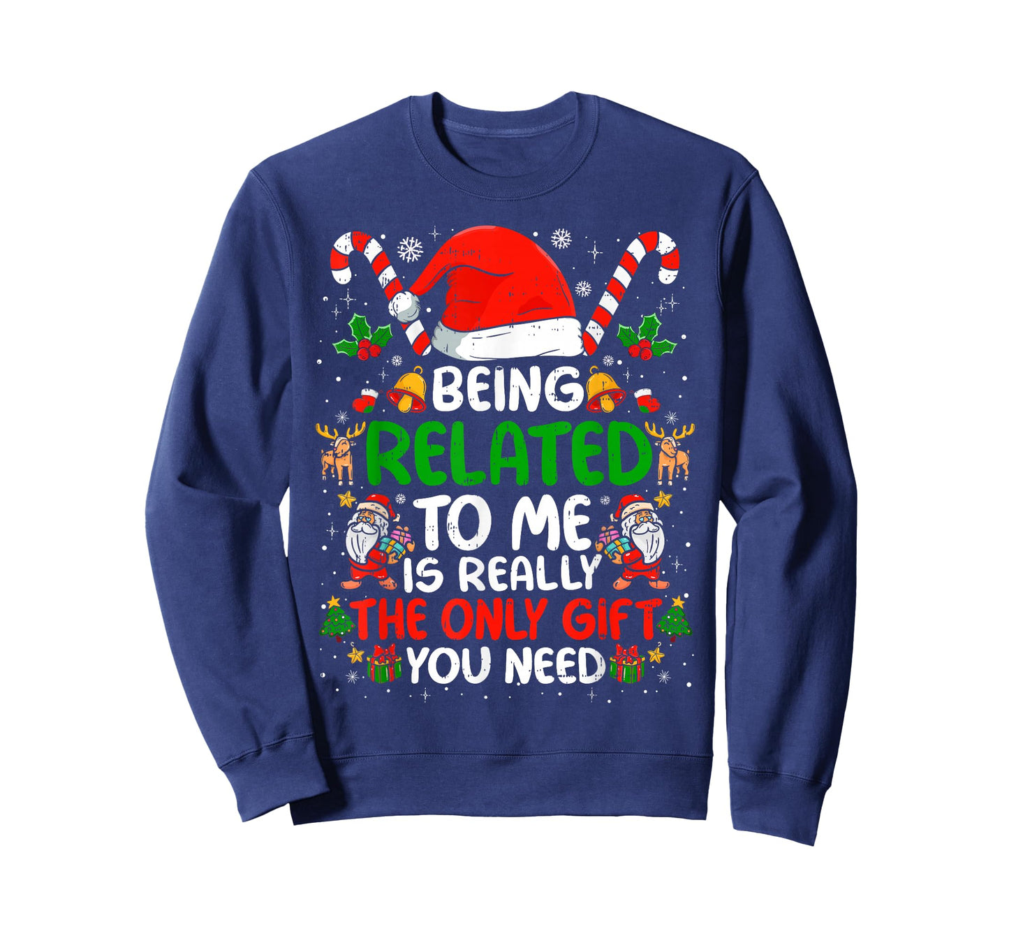 Being Related to Me Funny Christmas Family Xmas Pajamas T-Shirt