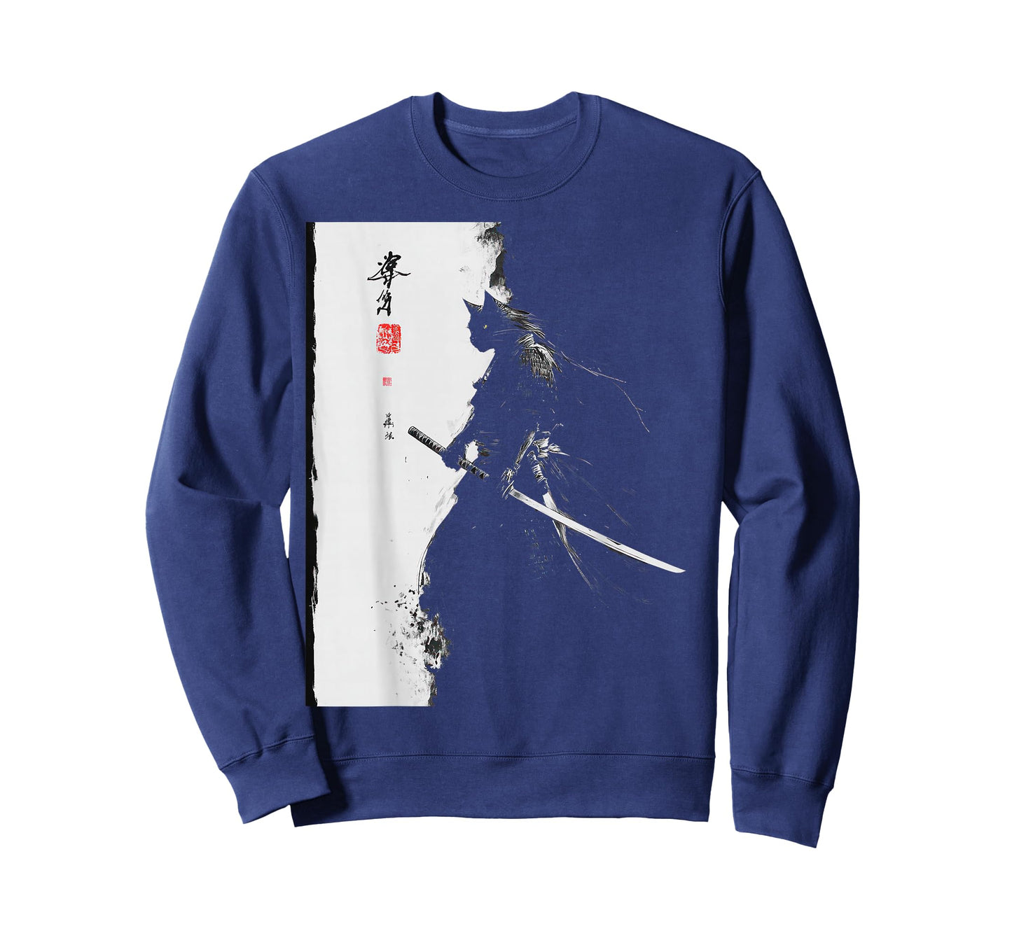 Vintage Samurai Cat Graphic Art Japanese Ukiyo-e T-Shirt