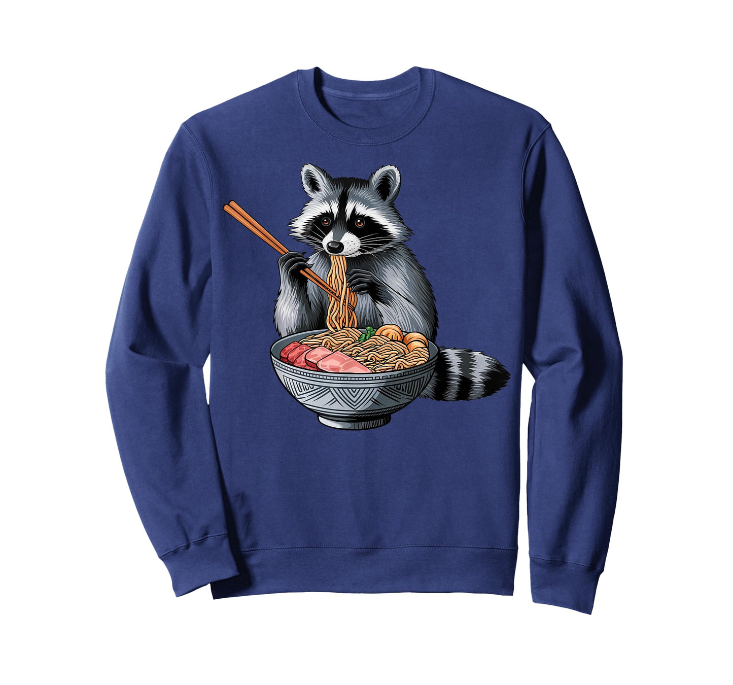 Anime Kawaii Raccoon Eating Ramen Noodles Kids Teen Girl Boy T-Shirt