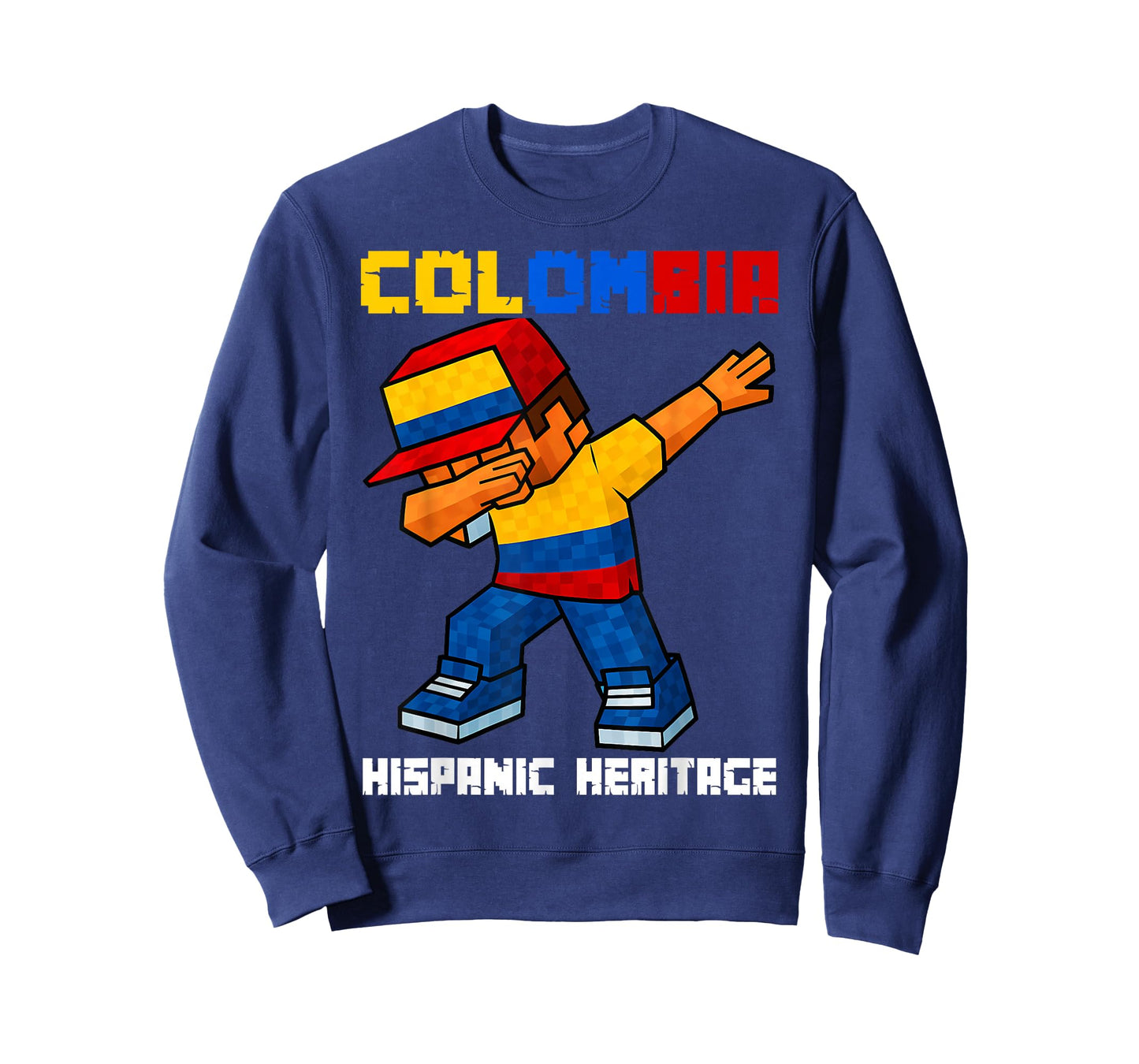 Colombia Dab Boy Game Pixel Hispanic Heritage Colombian Kids T-Shirt