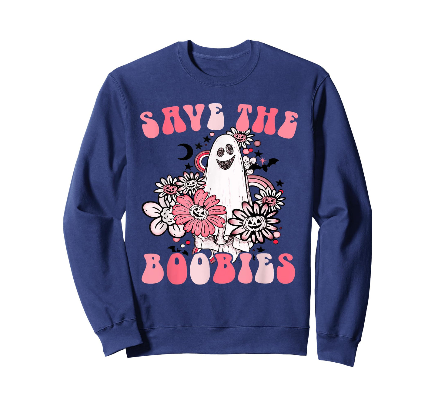 Boobees Breast Cancer Boho Groovy Ghost Save The Boo bees T-Shirt