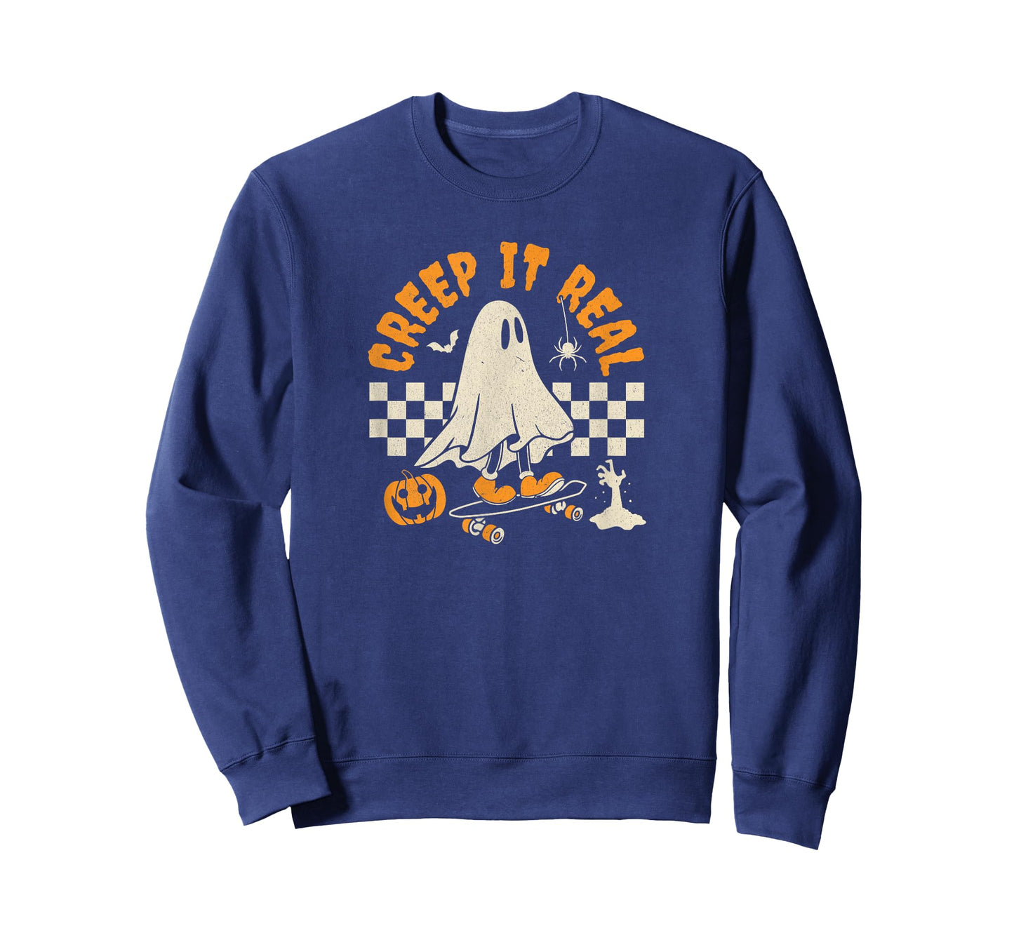 Halloween Creep it real ghost skateboard for women kids T-Shirt