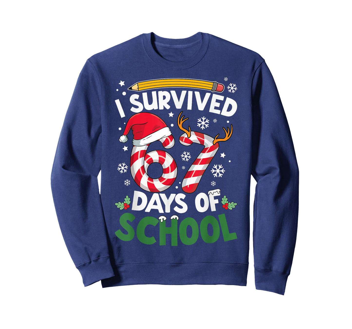 I Survived 67 Days of School Christmas Teachers Students T-Shirt