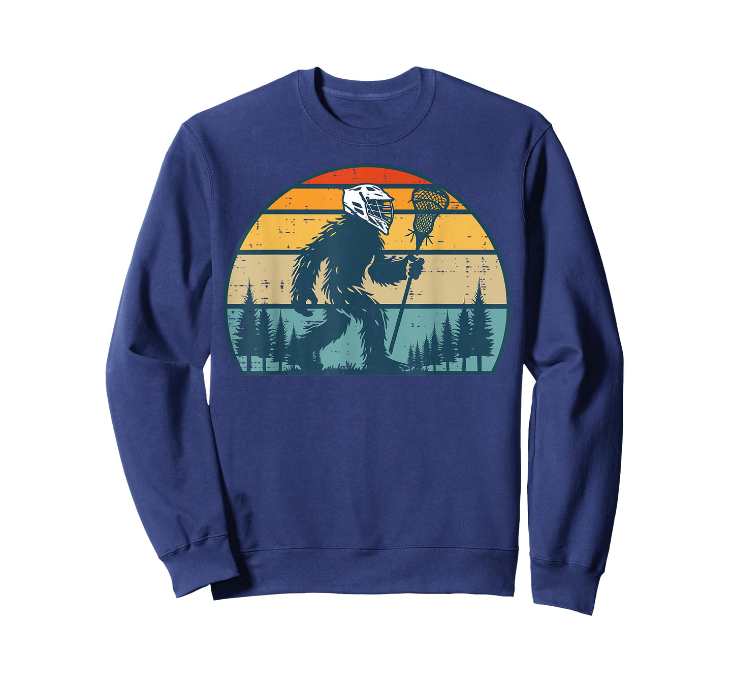 Bigfoot Lacrosse Player Retro Sasquatch Lax Men Boys Kids T-Shirt