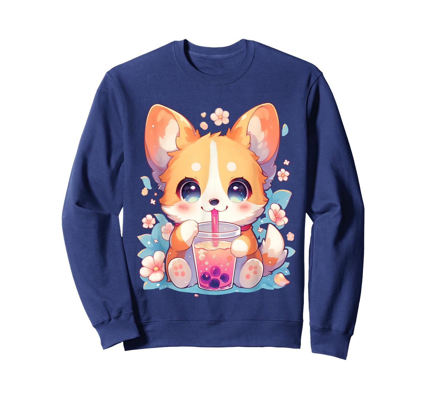 Boba Tea Bubble Tea Anime Kawaii Corgi Puppy T-Shirt