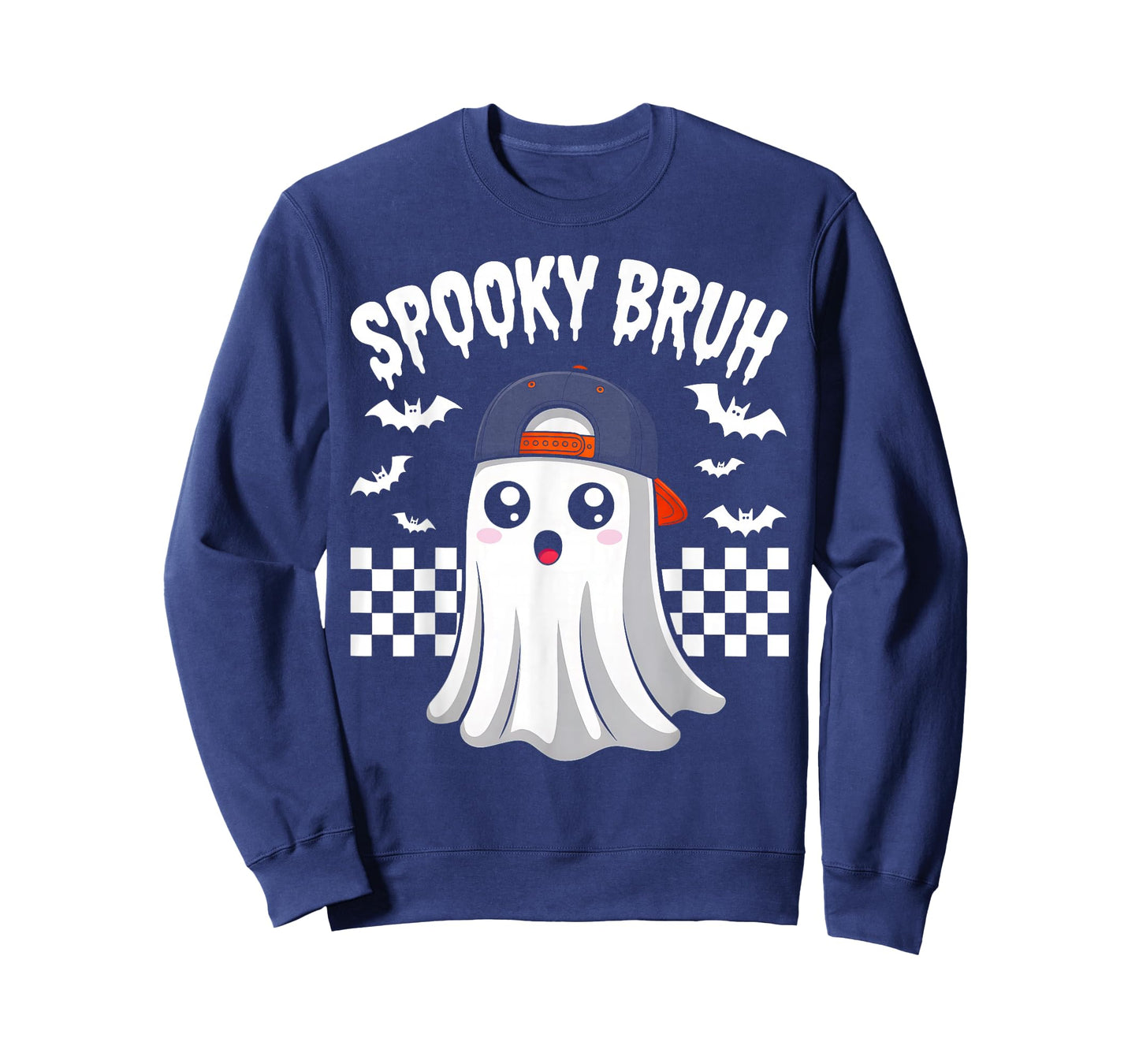 Spooky Bruh Funny Ghost Halloween Costume Boys Teens Kids T-Shirt