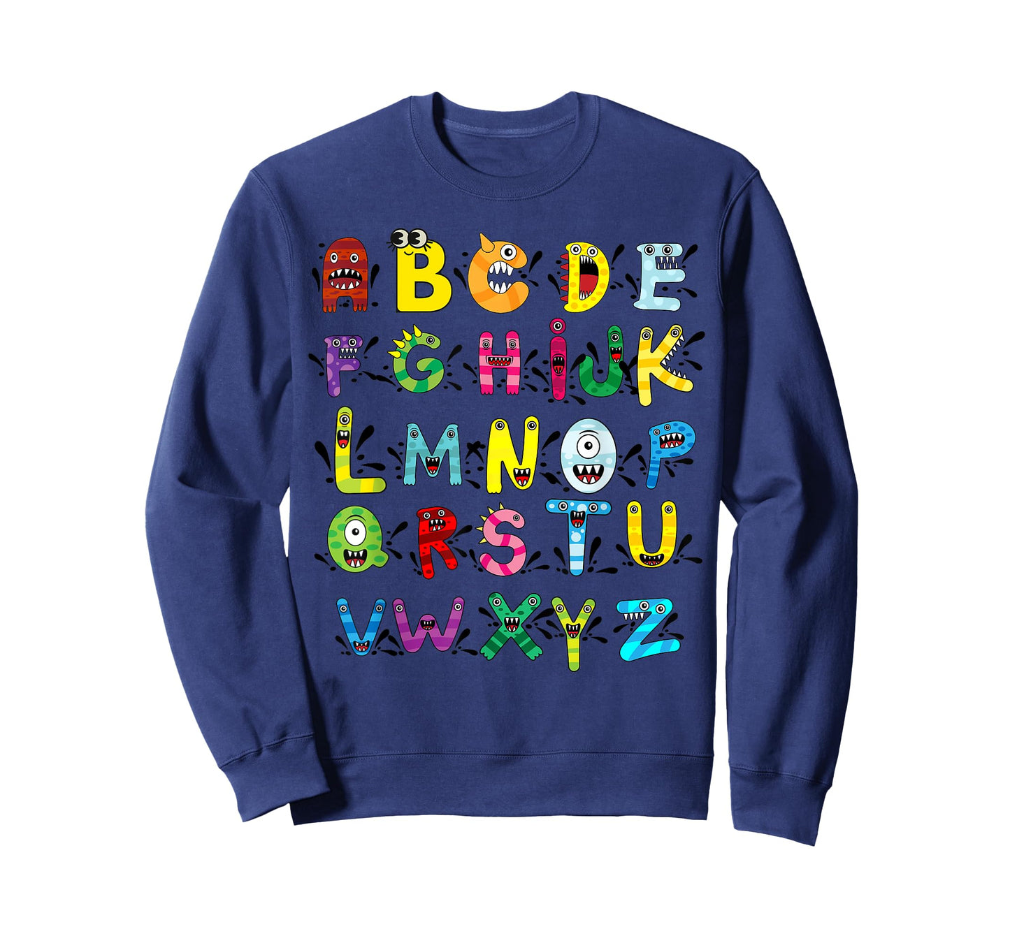 ABC Cute Monster Alphabet Halloween Teacher Costume Kids T-Shirt