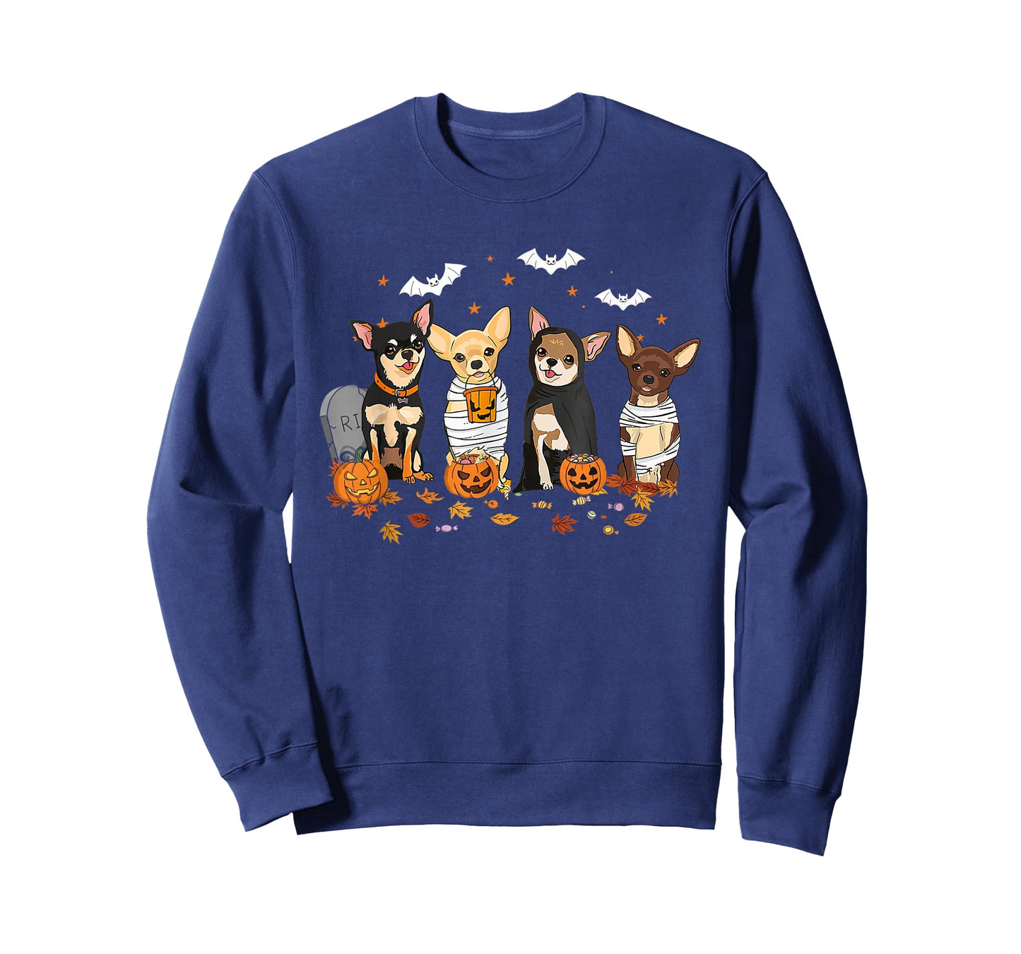 Funny Pumpkin Ghost Chihuahua Halloween Chihuahua Dog Mom T-Shirt