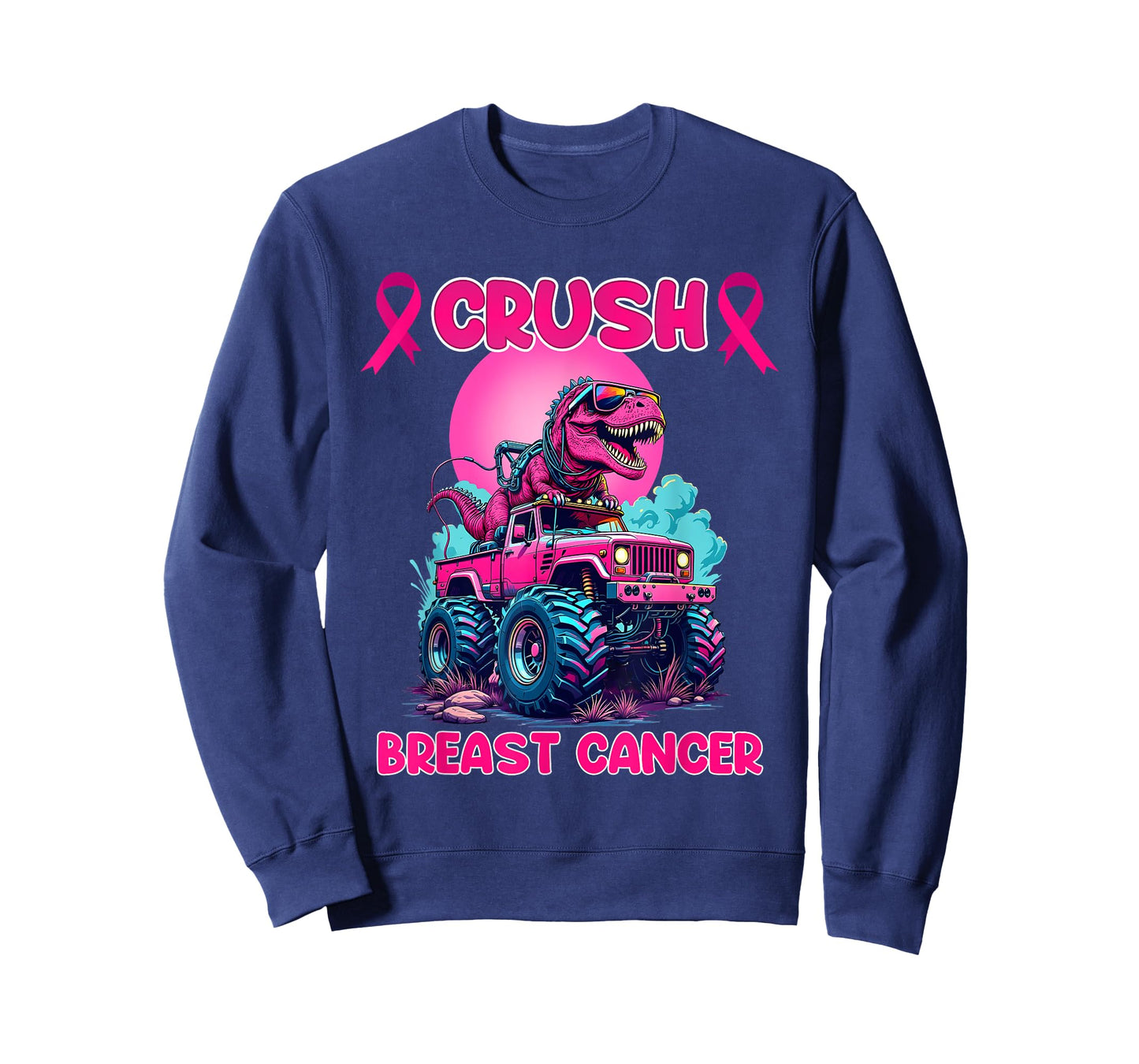Monster Trucks Crush Breast Cancer Awareness T-Shirt