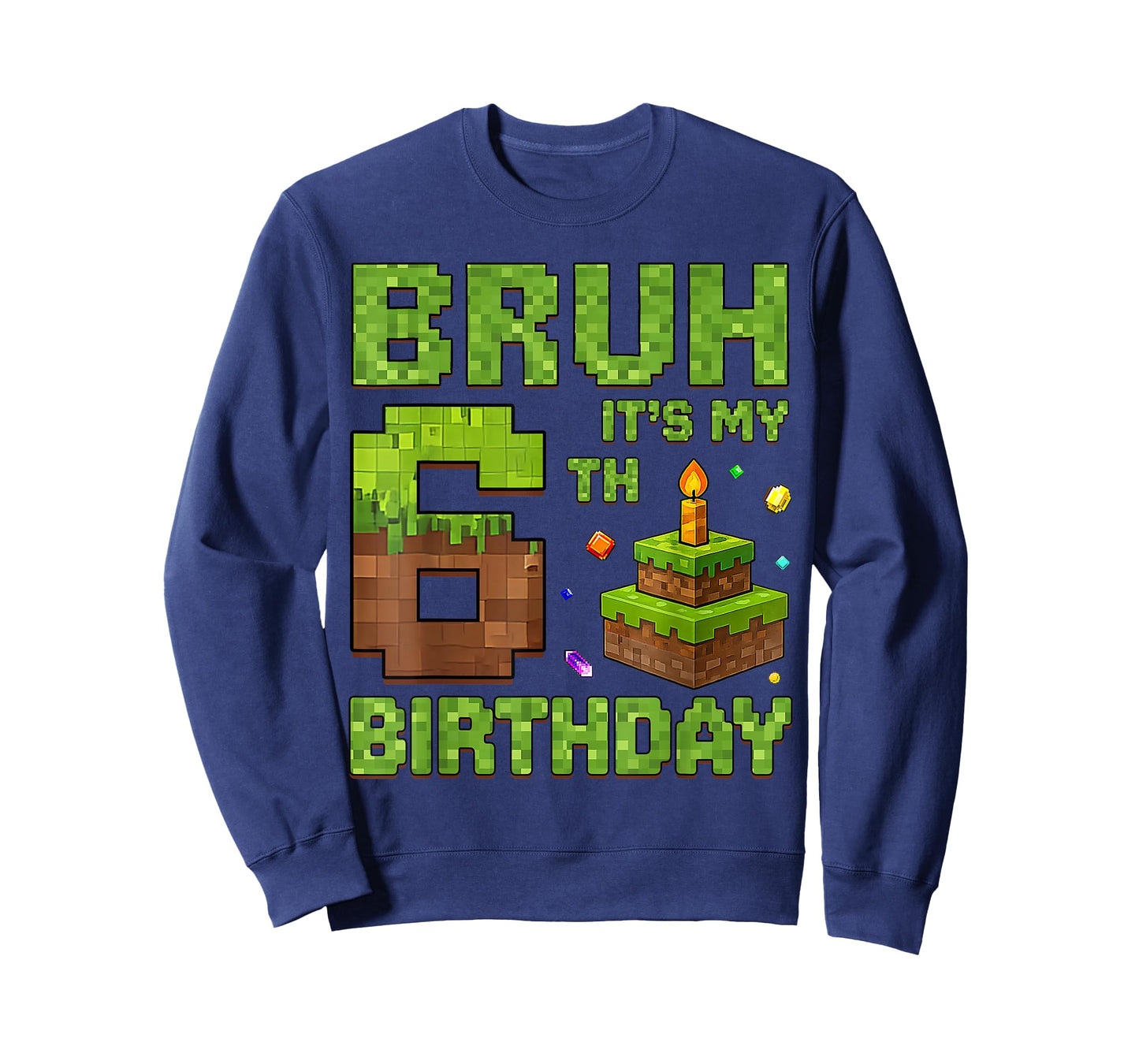 Funny Birthday Boy Bruh It's My 6th Birthday Game Pixel T-Shirt