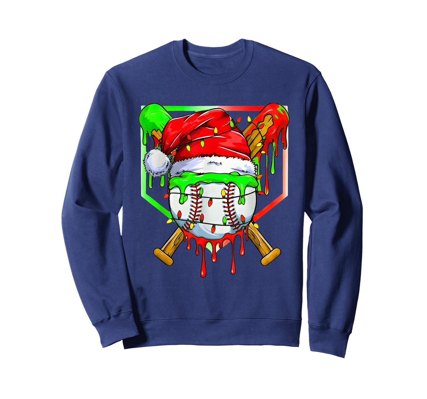 Christmas Baseball Drip for Boys Ice Cream Drip Baseball T-Shirt