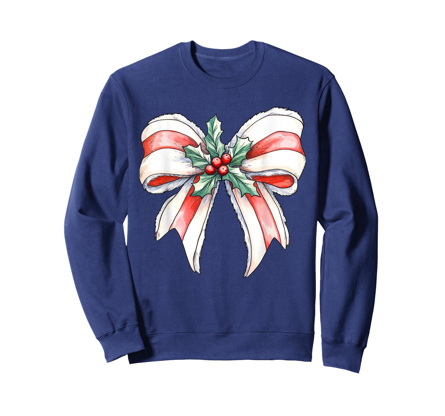 Coquette Christmas Bow Girls Women Holiday Ribbon Mistletoe T-Shirt
