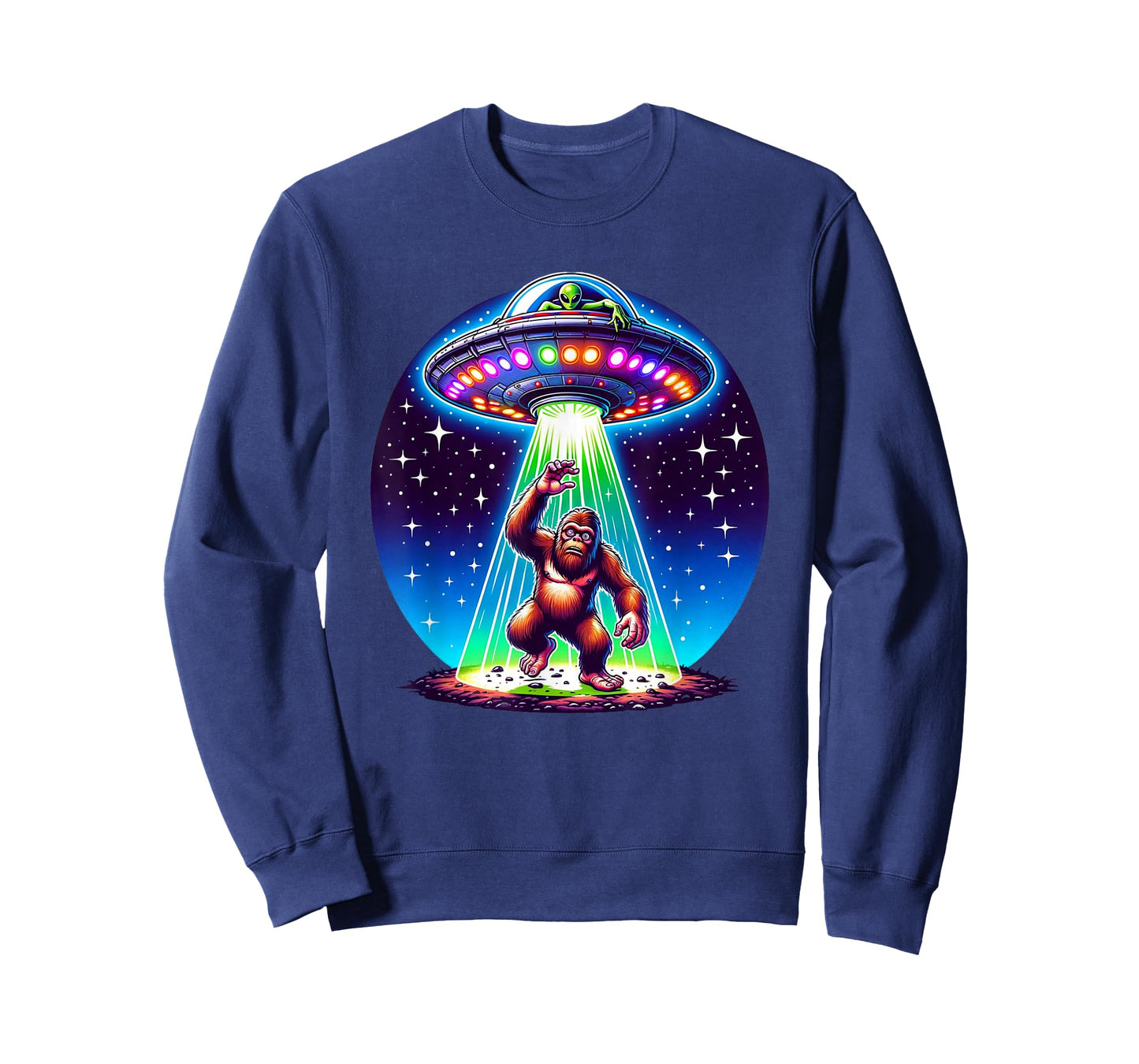 Bigfoot Sasquatch Abduction Alien Invasion UFO Spaceship T-Shirt