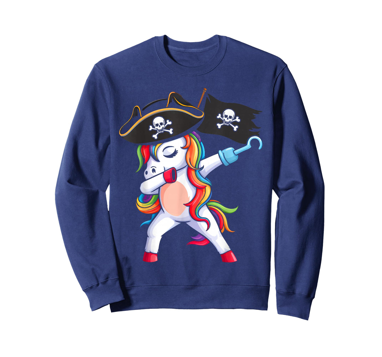 Dabbing Unicorn Pirate Girls Kids Funny Halloween Costume T-Shirt