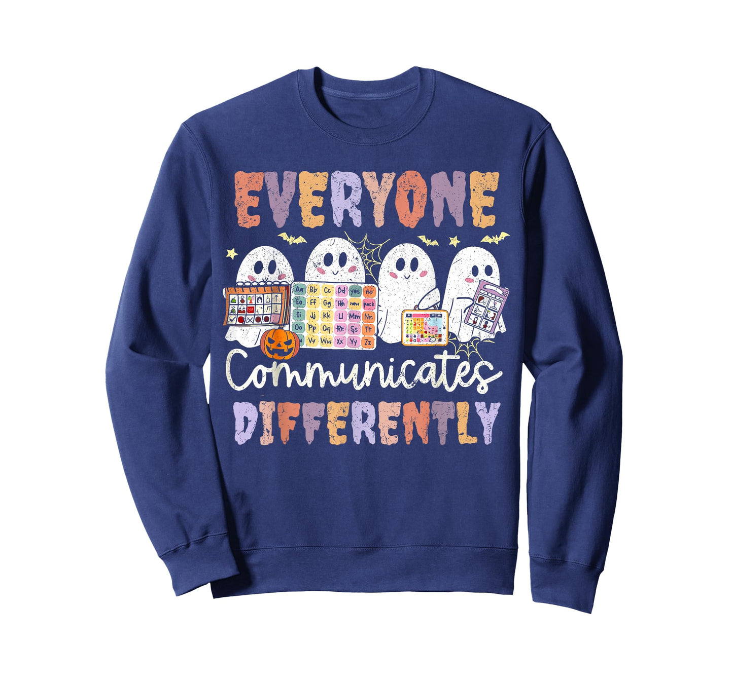 Everyone Communicates Differently Halloween SLP Sped Teacher T-Shirt