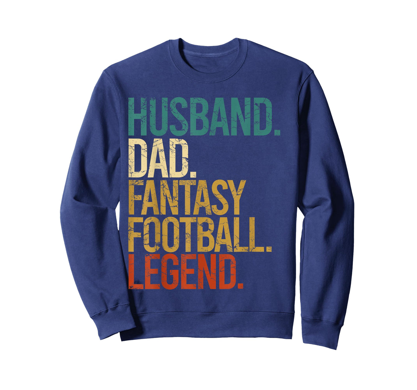 Husband Dad Fantasy Football Legend Funny Men Retro Diy Gift T-Shirt
