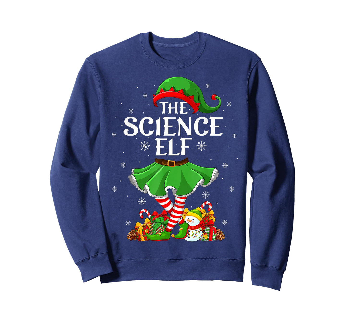 Science Elf Christmas Family Elf Squad Xmas Girls Women T-Shirt