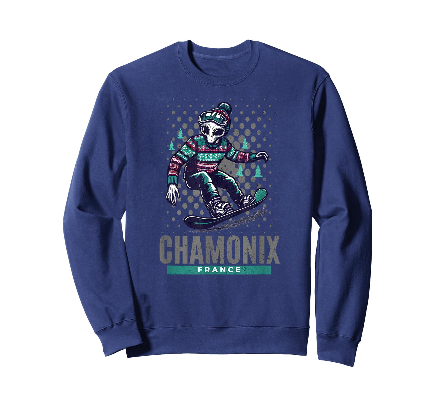 Cosmic Thrills - Alien Snowboarding in Chamonix France T-Shirt