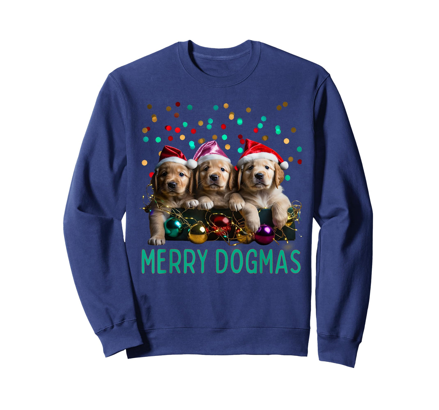 Merry Dogmas Golden Retriever Puppies Christmas T-Shirt