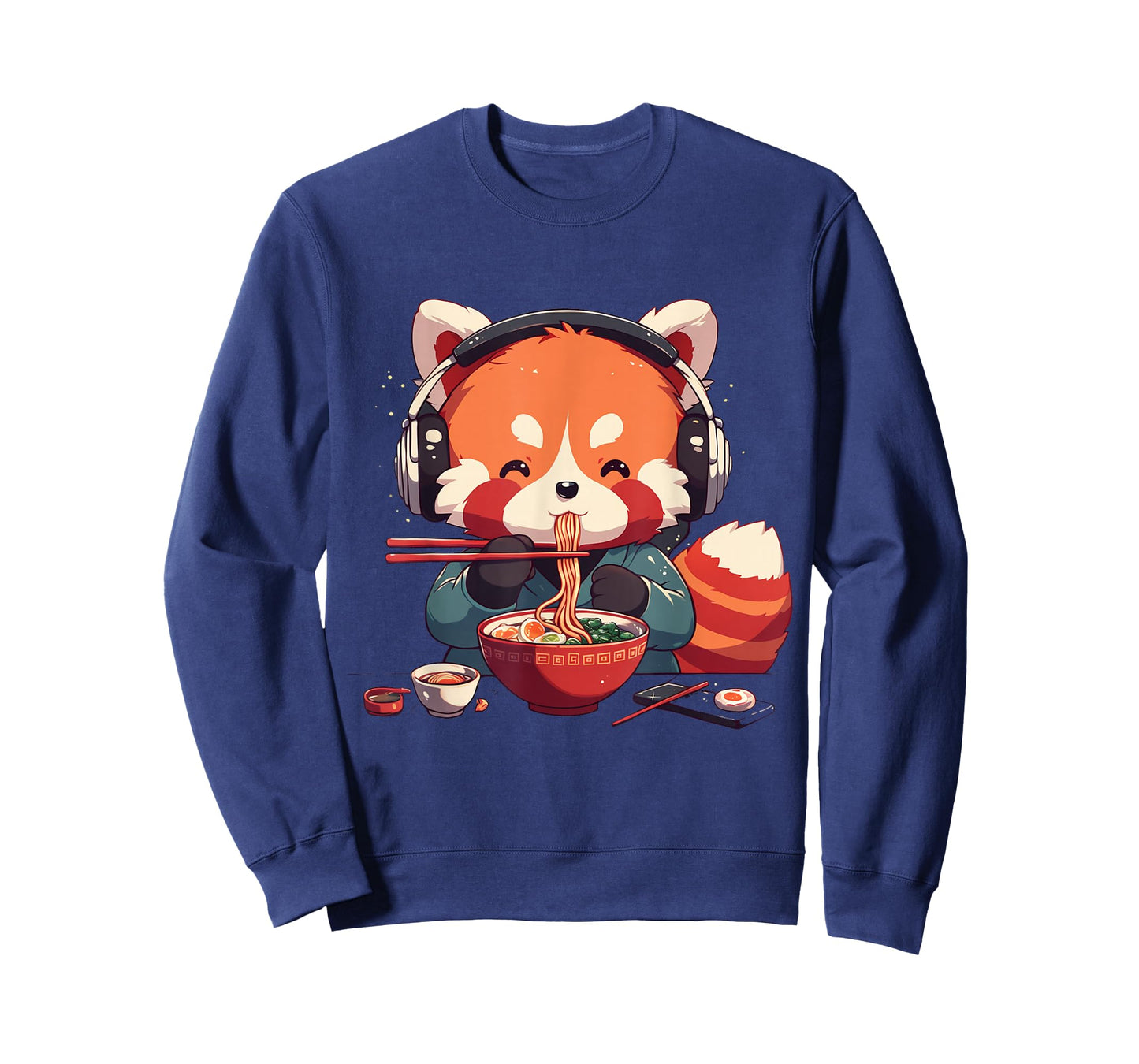 Kawaii Anime Red Panda Eating Ramen Noodles T-Shirt
