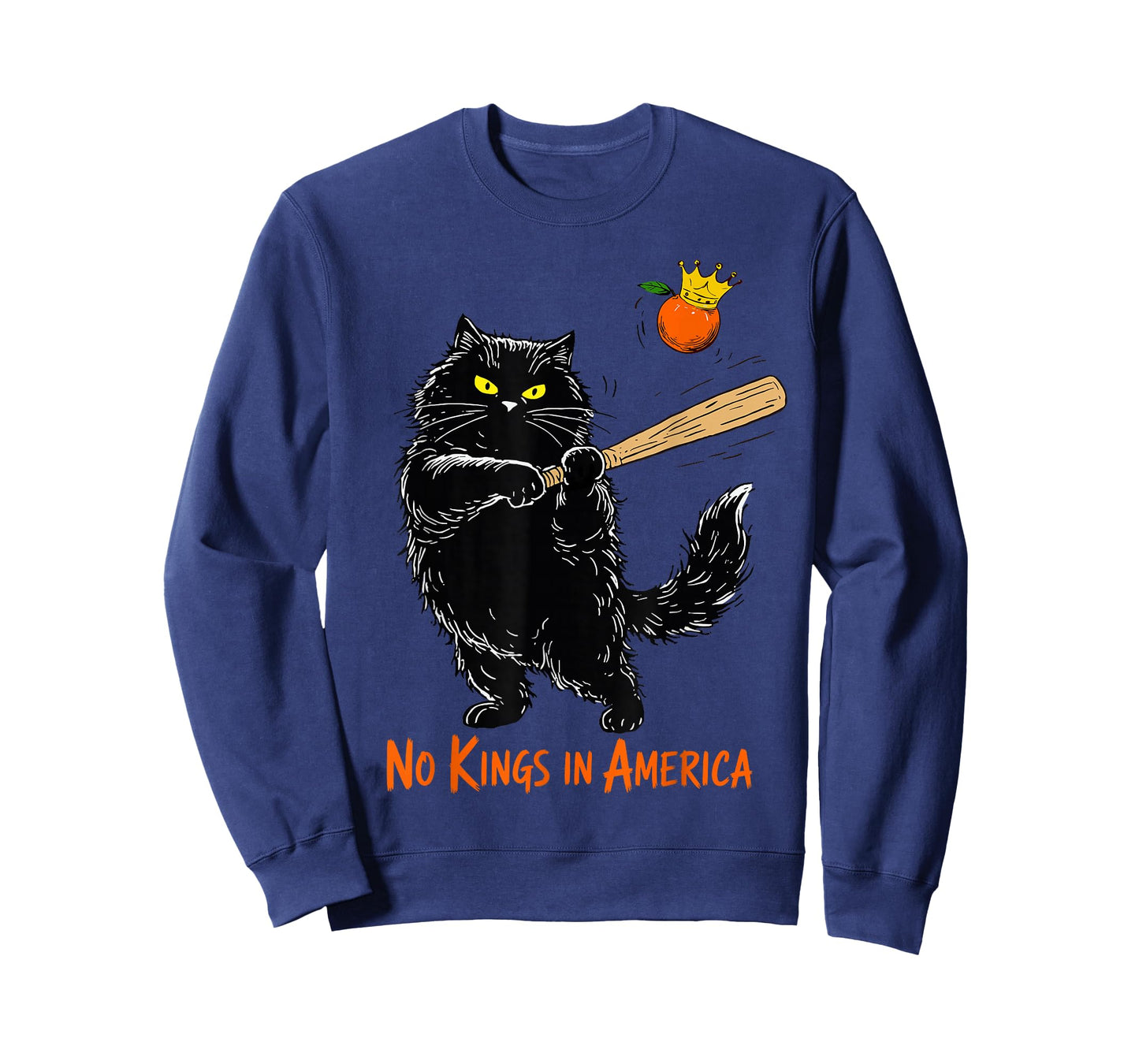 Cat Baseball No Kings in America Protest Fight Oligarchy T-Shirt