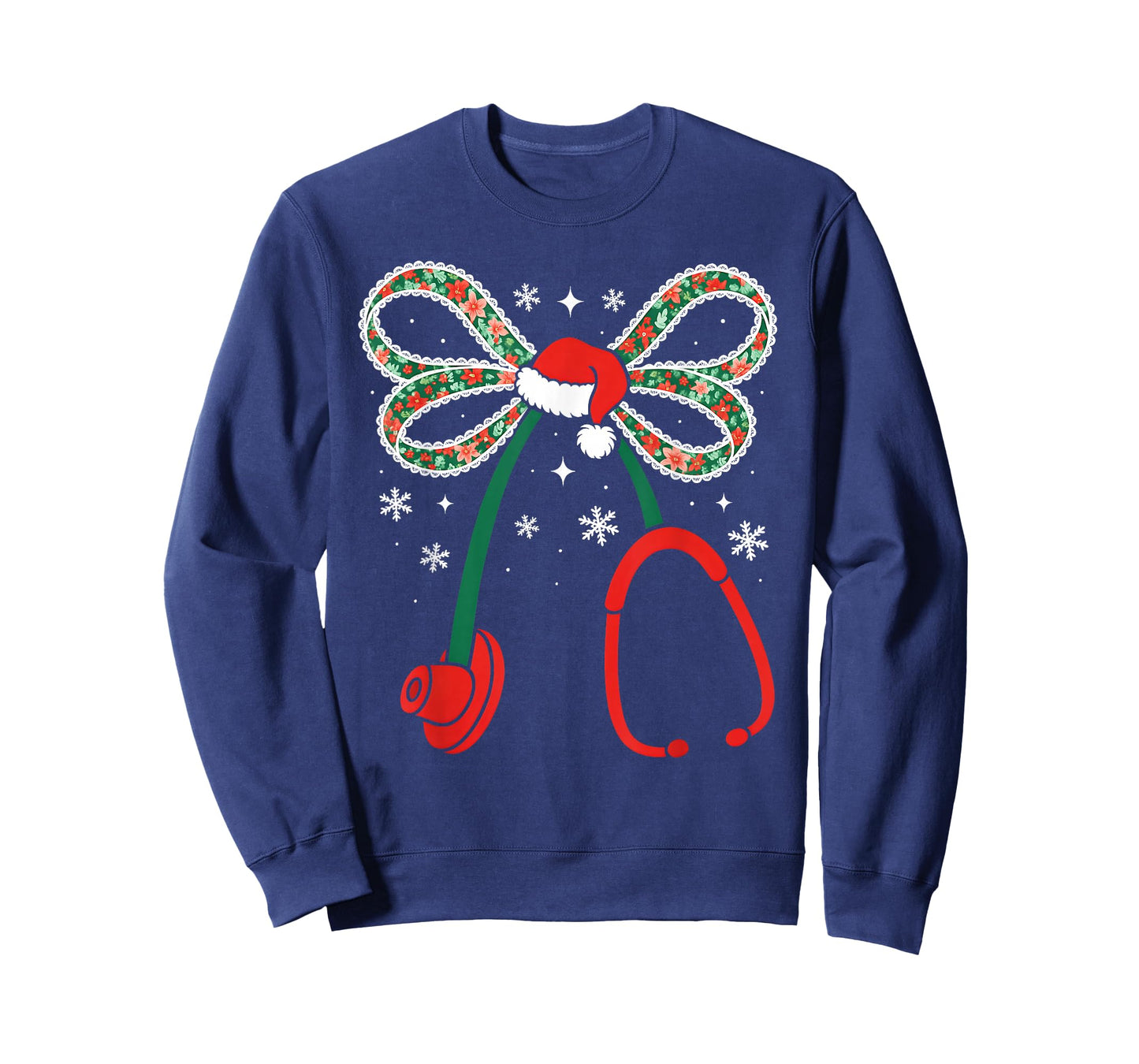 Nurse Coquette Bow Stethoscope Nursing Xmas Pjs Christmas T-Shirt
