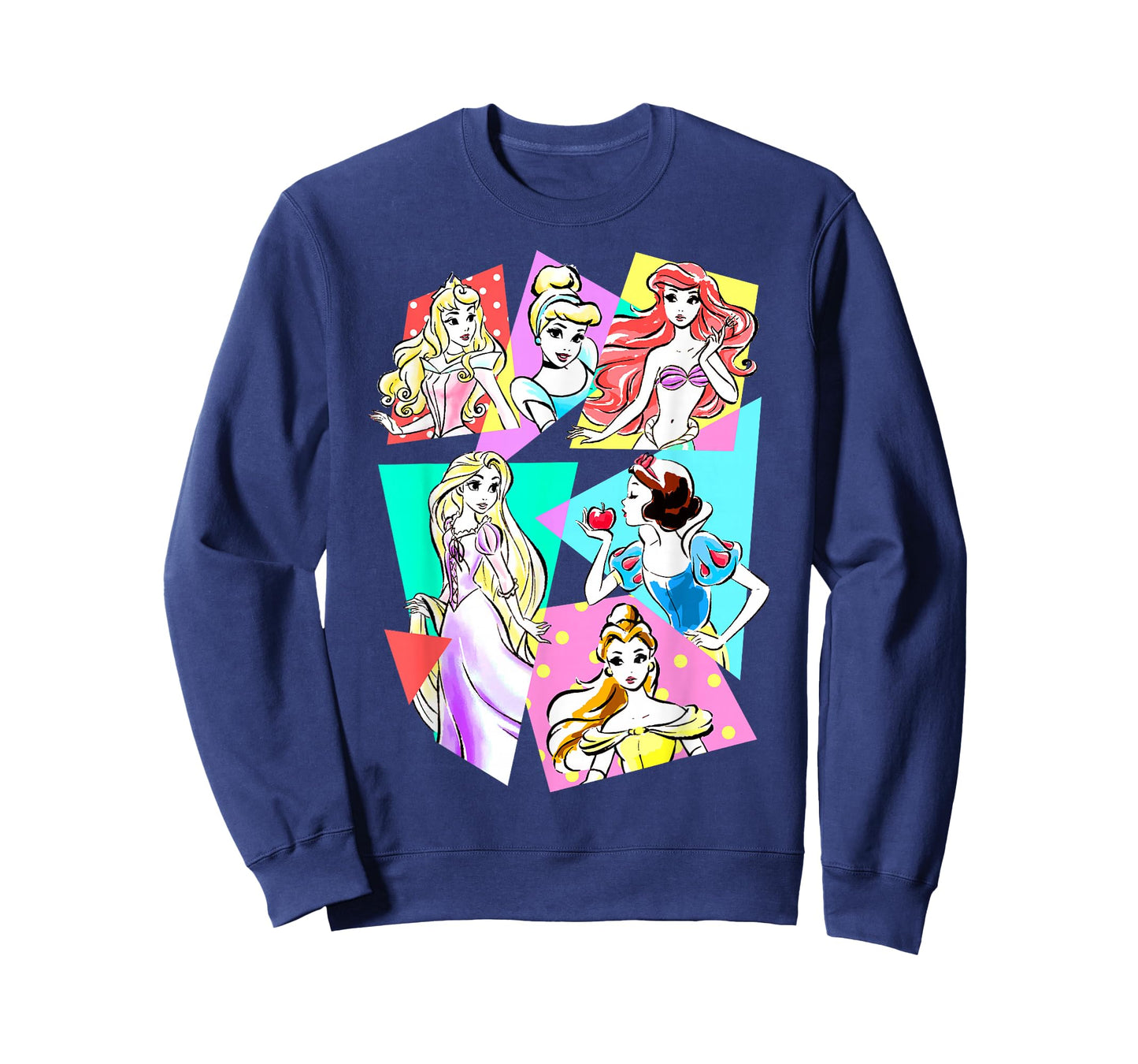 Disney Princesses Neon Pop Art Sketch Graphic T-Shirt T-Shirt
