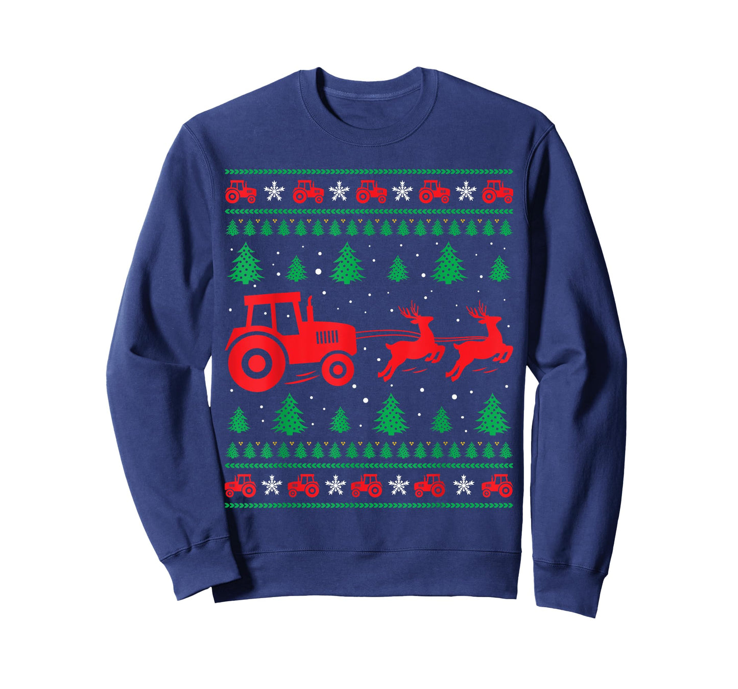 Tractor Riding Reindeers Farmers Ugly Christmas Sweater Boys T-Shirt