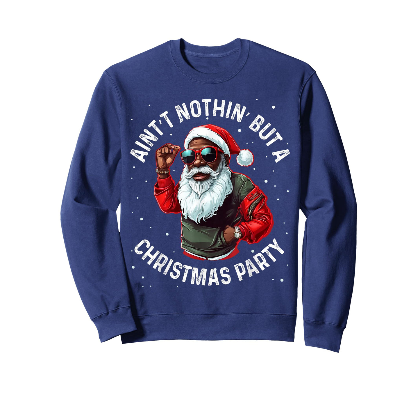 African American Santa Claus Christmas Pajama Men and Women T-Shirt