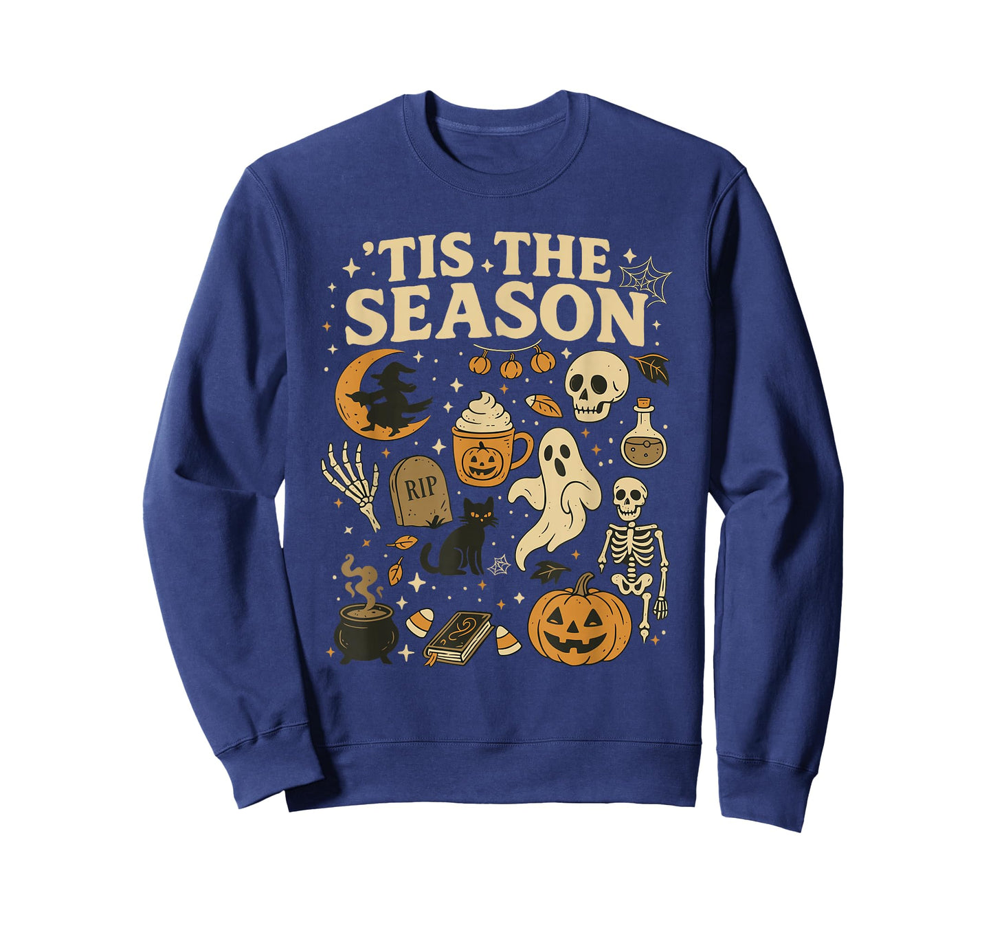 Tis The Season for Fall with Halloween Skeleton Ghost Witch T-Shirt