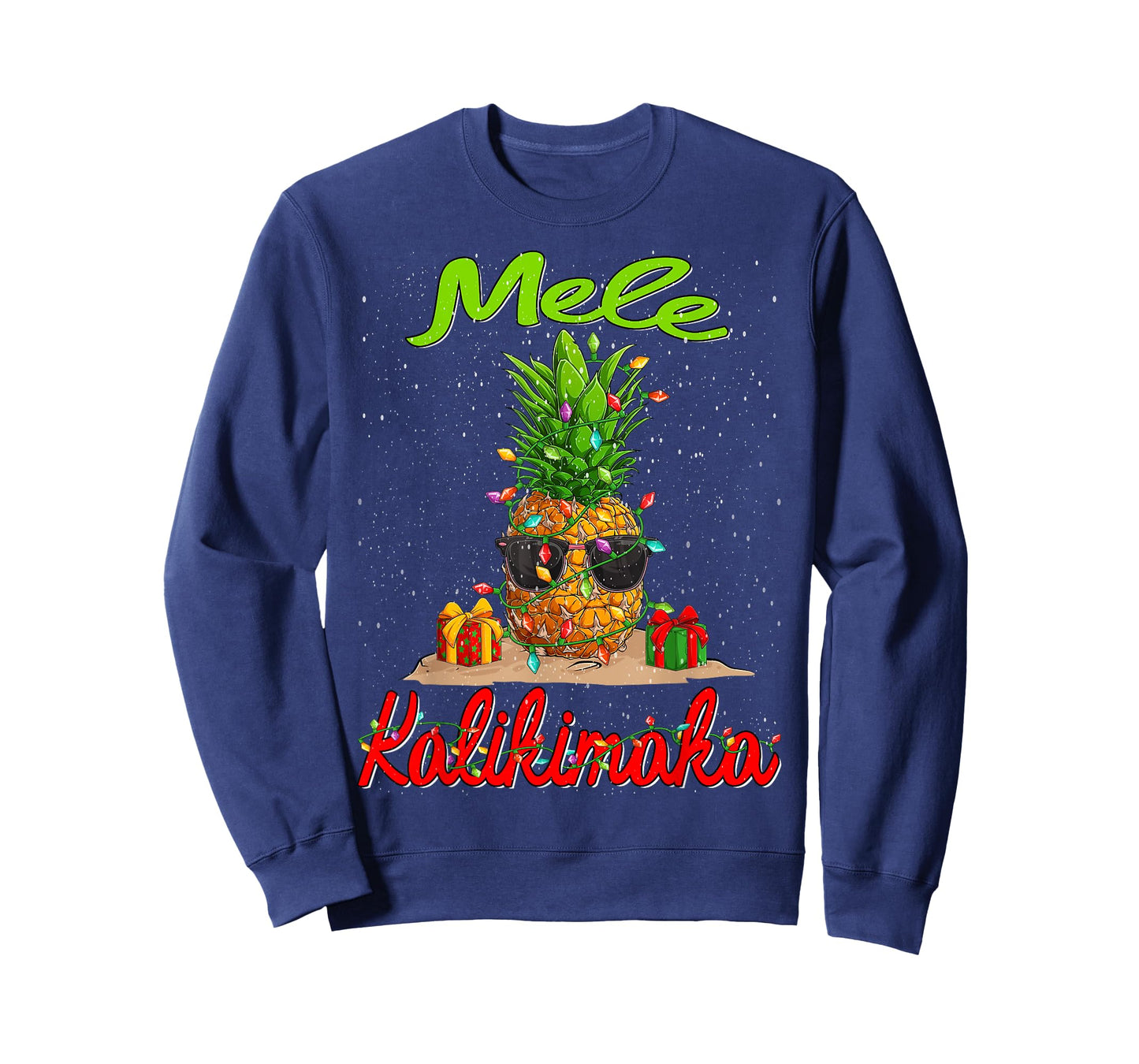 Mele Kalikimaka Christmas Pineapple Shaka Hawaii T-Shirt