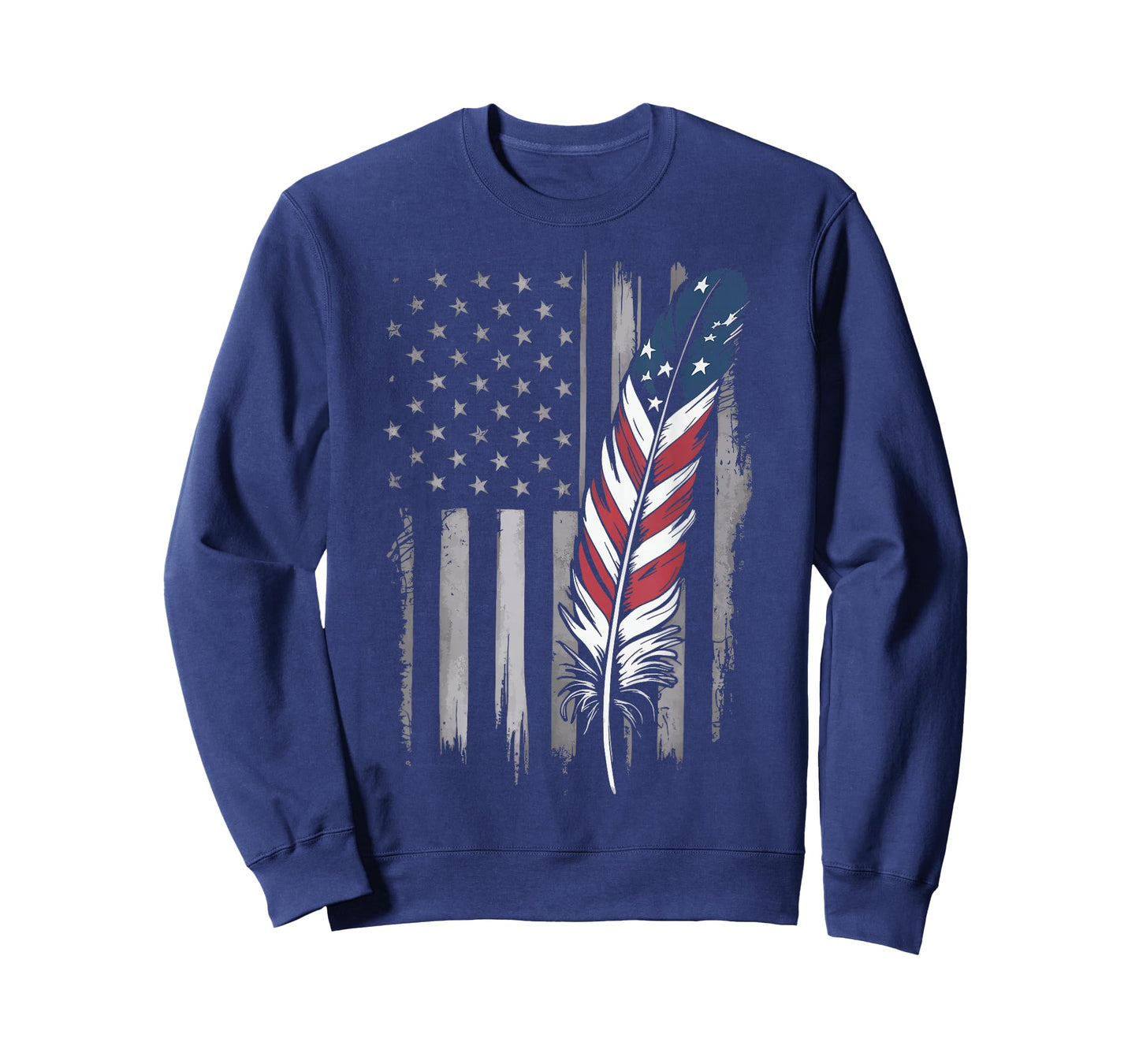 Feather USA Flag Native American Tribal Tradition T-Shirt