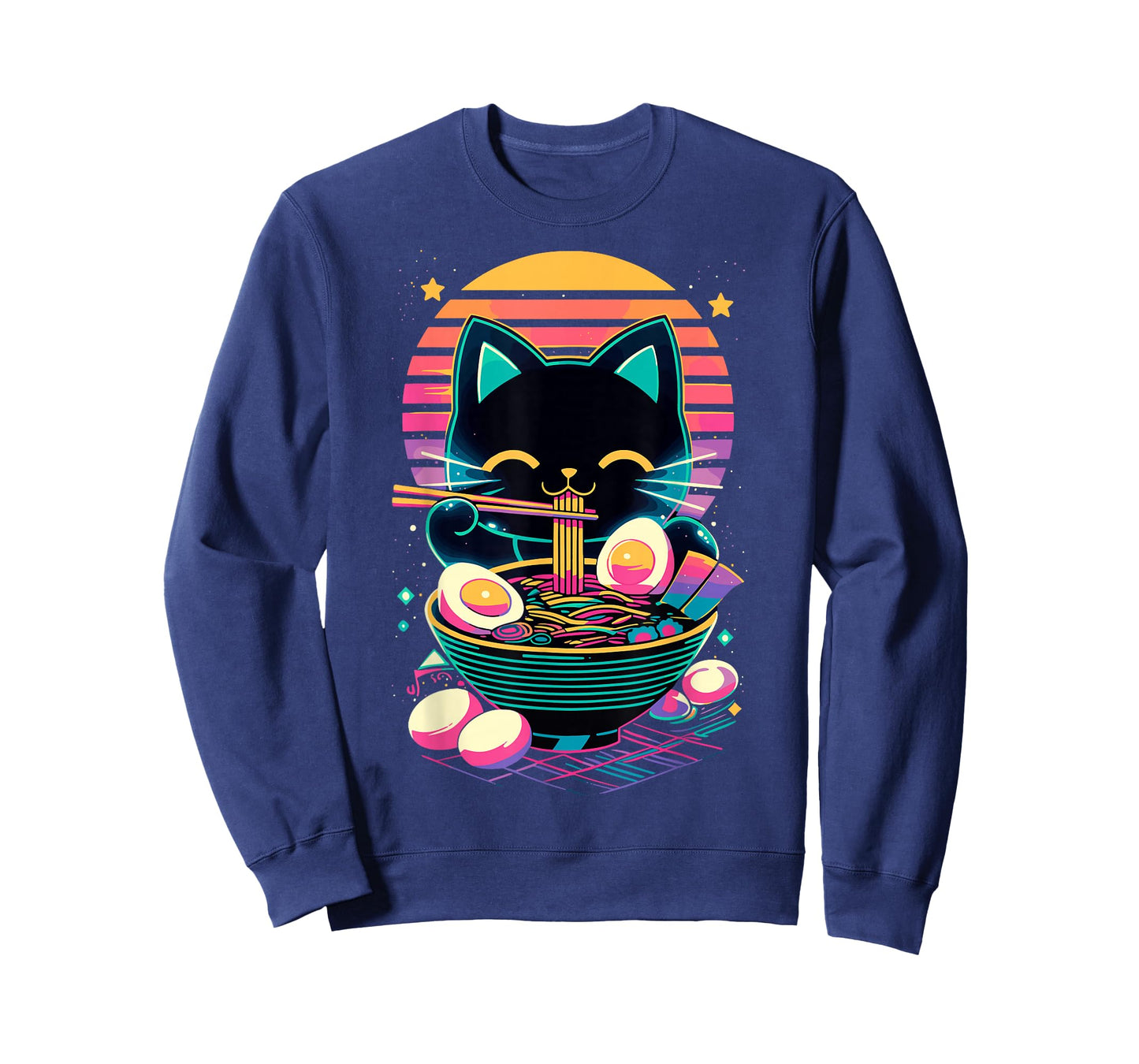 Anime Cat Eating Ramen Japanese Ramen Cat Japan T-Shirt