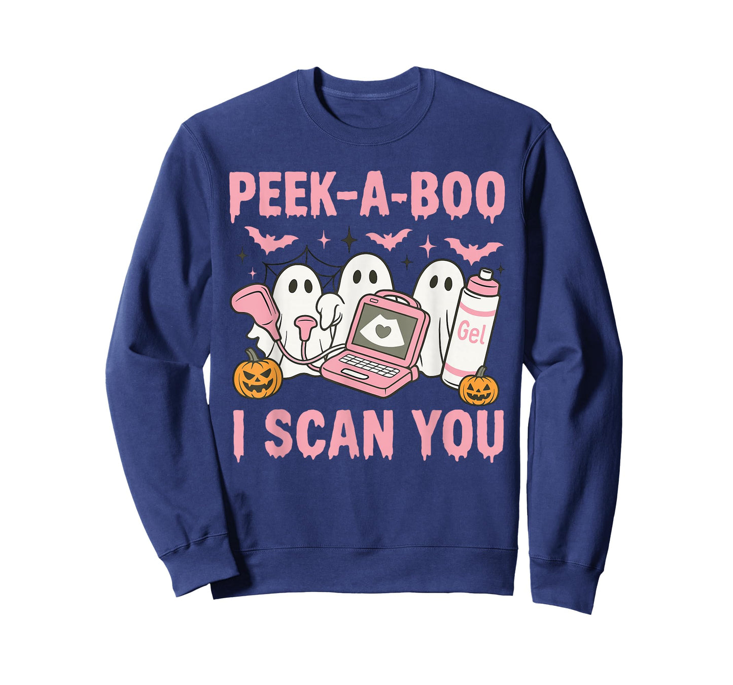 Peek A Boo I Scan You Spooky Sonographer Ultrasound Tech T-Shirt