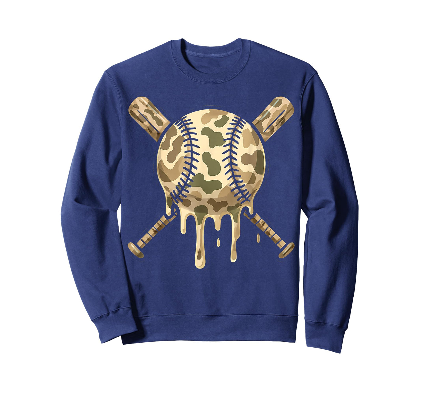 Baseball Drip Camo Baseball Bats Boys Sports Cool Game Day T-Shirt