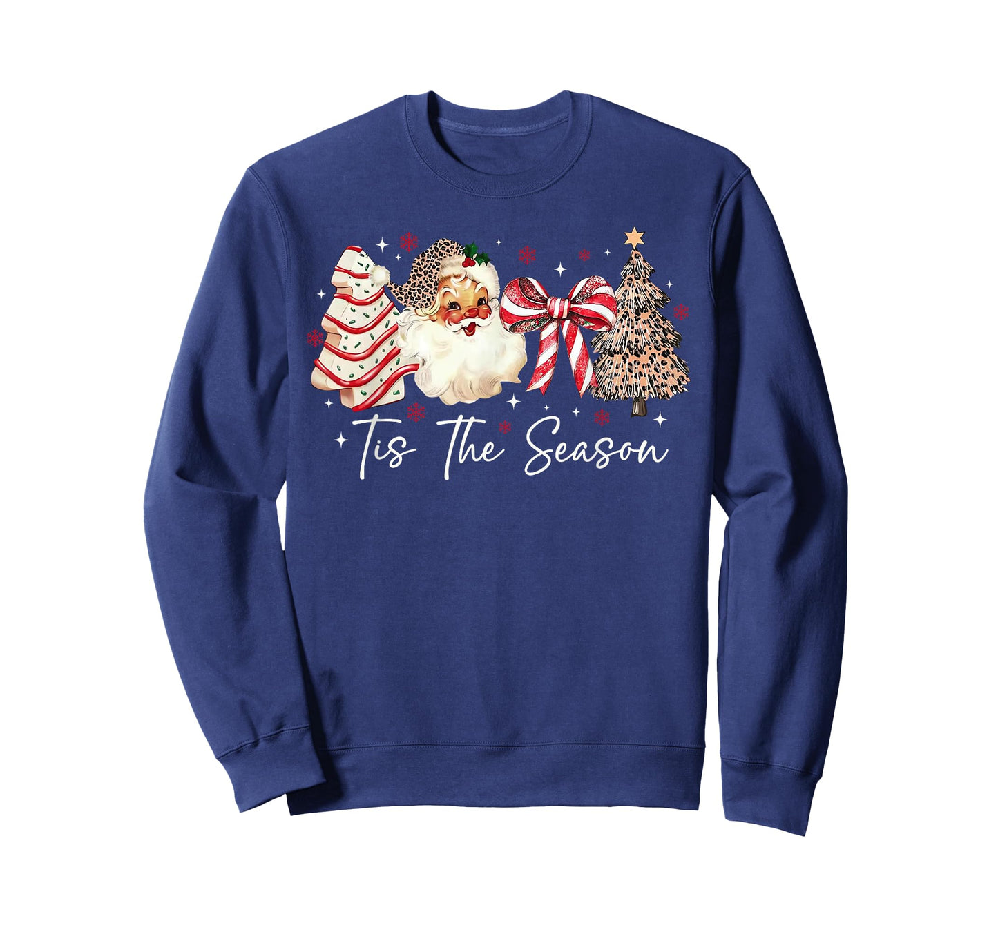 Tis The Season Leopard Santa Christmas Coquette Candy Cance T-Shirt