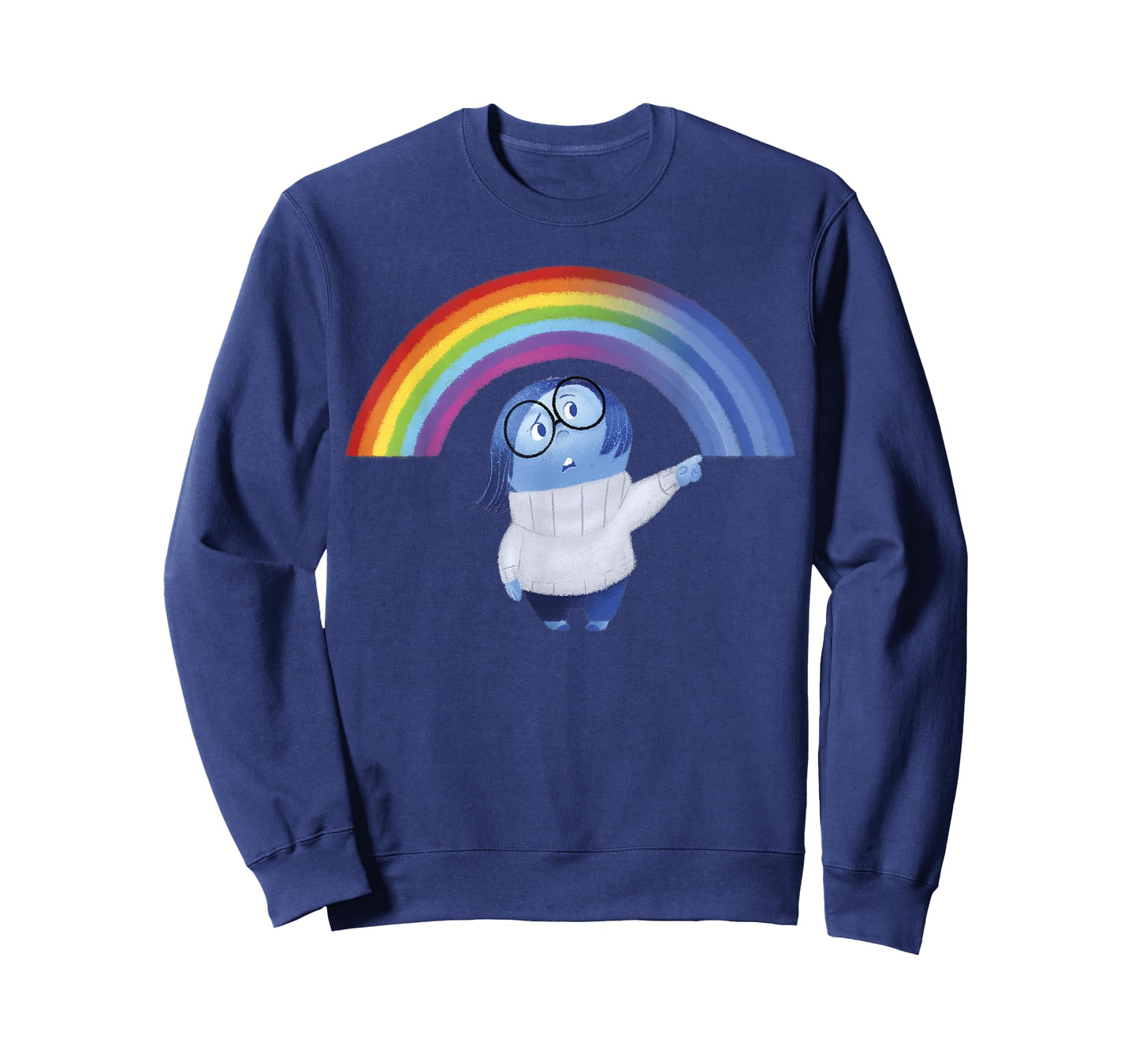 Disney Pixar Inside Out Sadness Rainbow Blue Gradient Logo T-Shirt