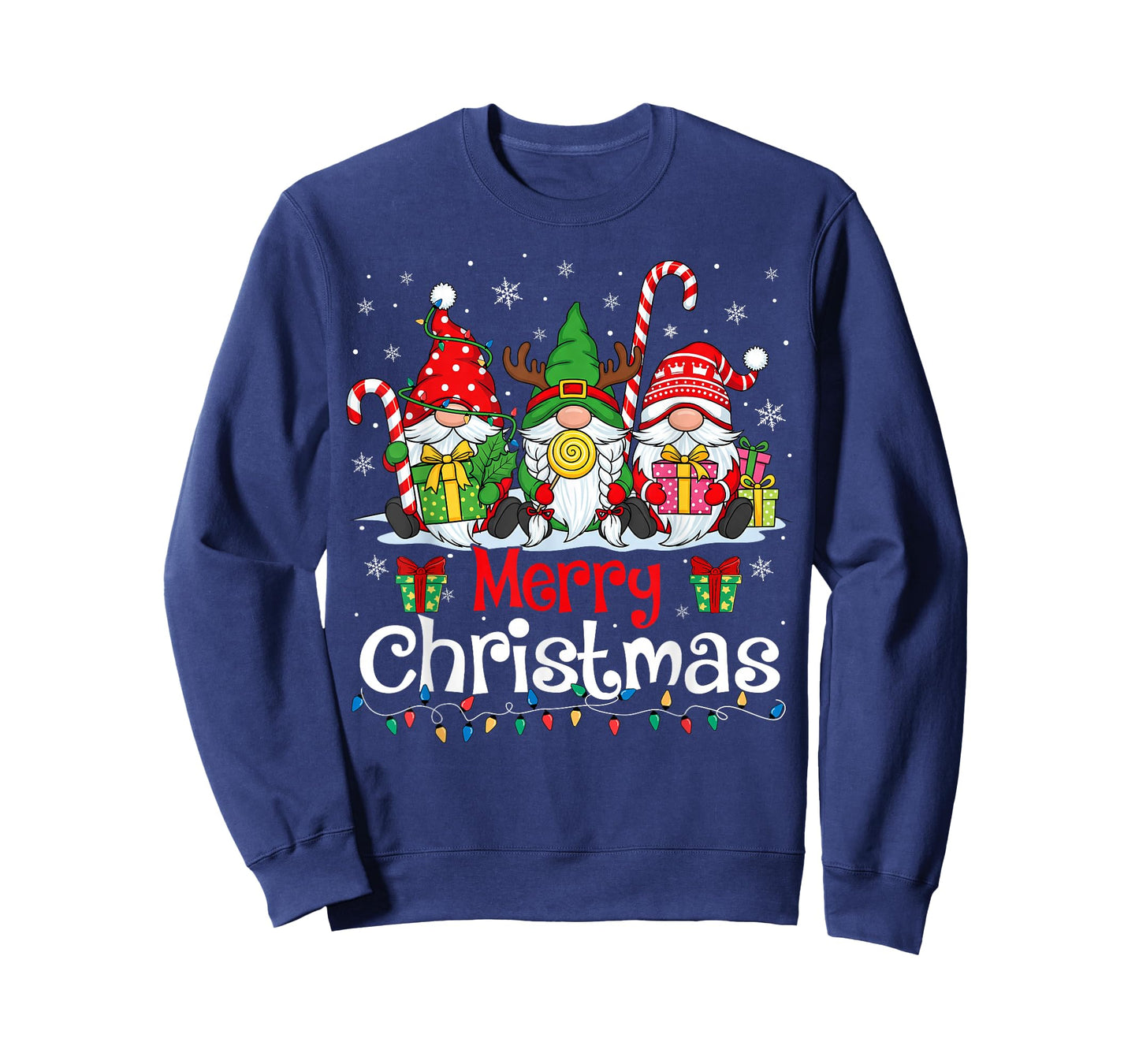 Cute Gnomes Merry Christmas Light Family Gnome Xmas Matching T-Shirt