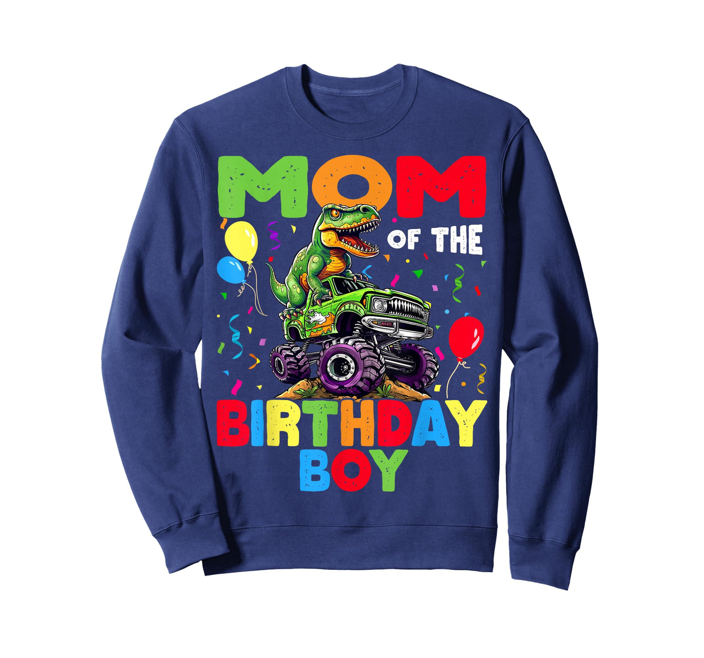 Mom Of The Birthday Boy Dinosaur T-Rex Monster Truck T-Shirt