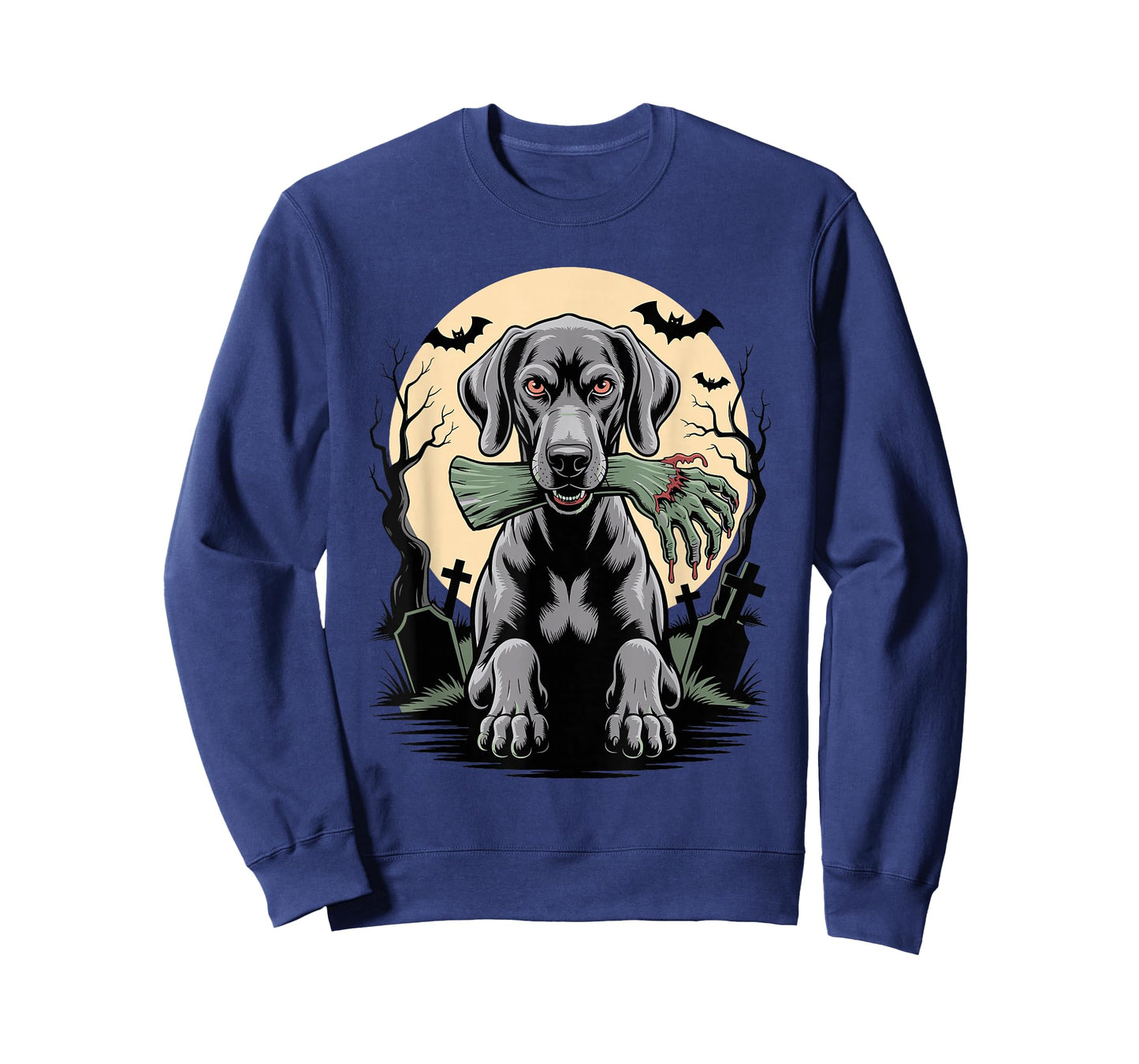 Halloween Moon Zombie Hand Weimaraner Weimaraners T-Shirt