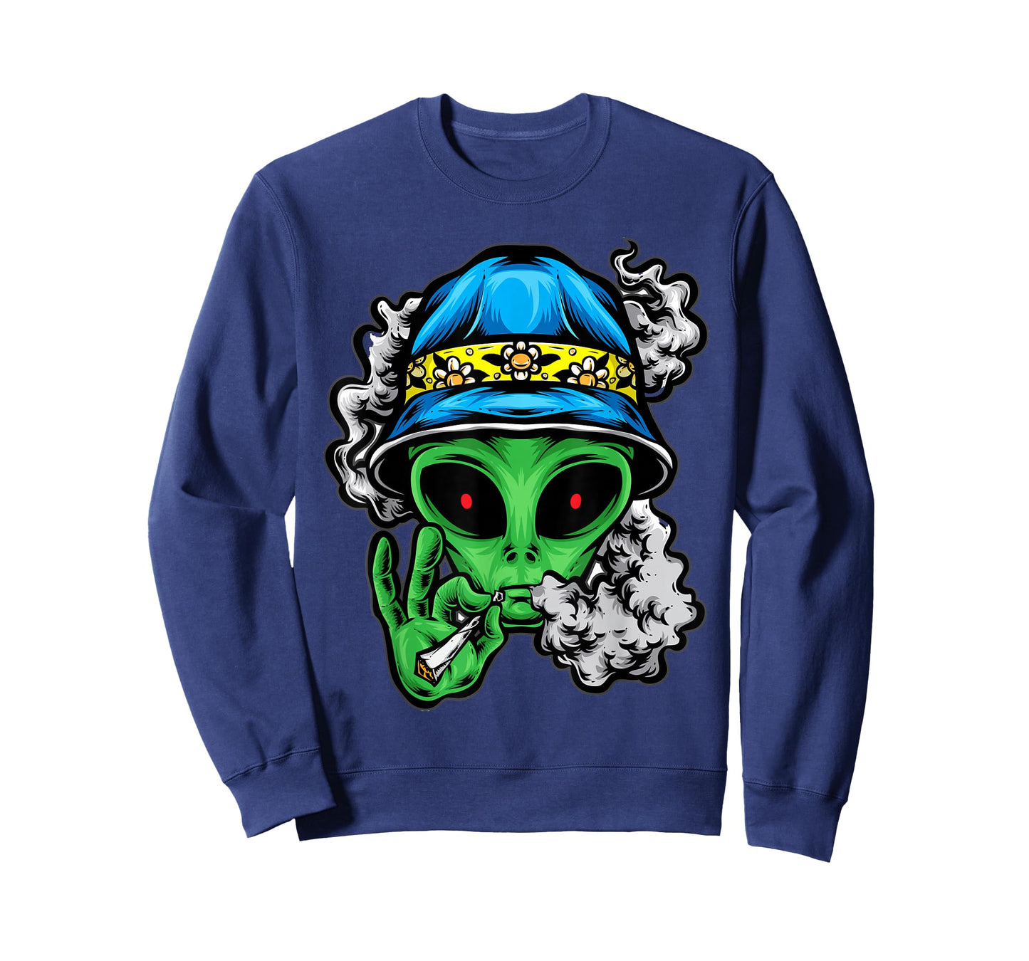 Alien Smoking Weed Funny Marijuana Alien UFO Cannabis 420 T-Shirt