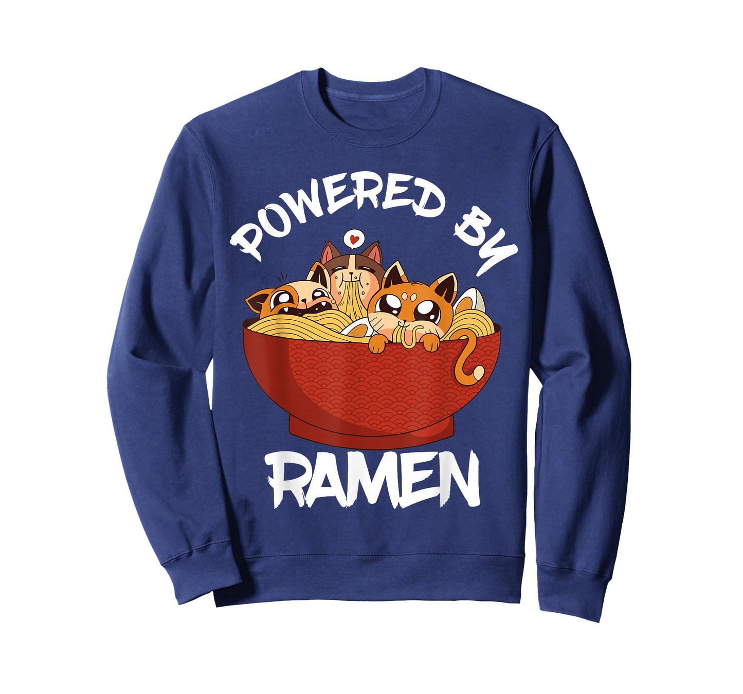 Powered By Ramen Bowl Cute Kitten Japanese Noodles T-Shirt
