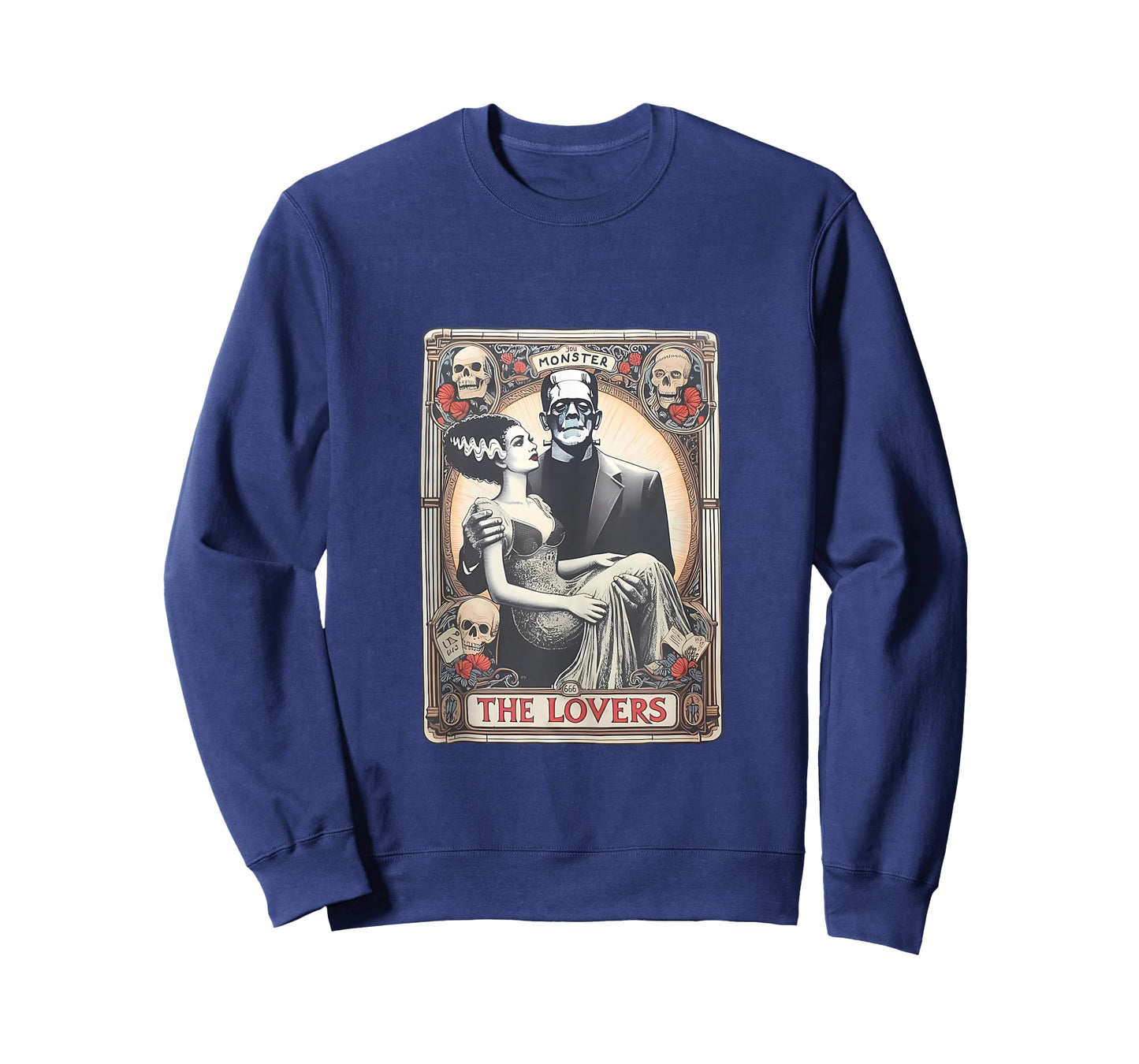 Retro Halloween Frankenstein Lovers Tarot Card Halloween Tank Top