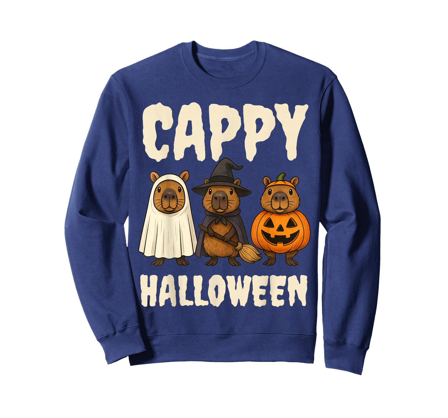 Cappy Halloween Funny Capybara Ghost Witch Pumpkin Spooky T-Shirt