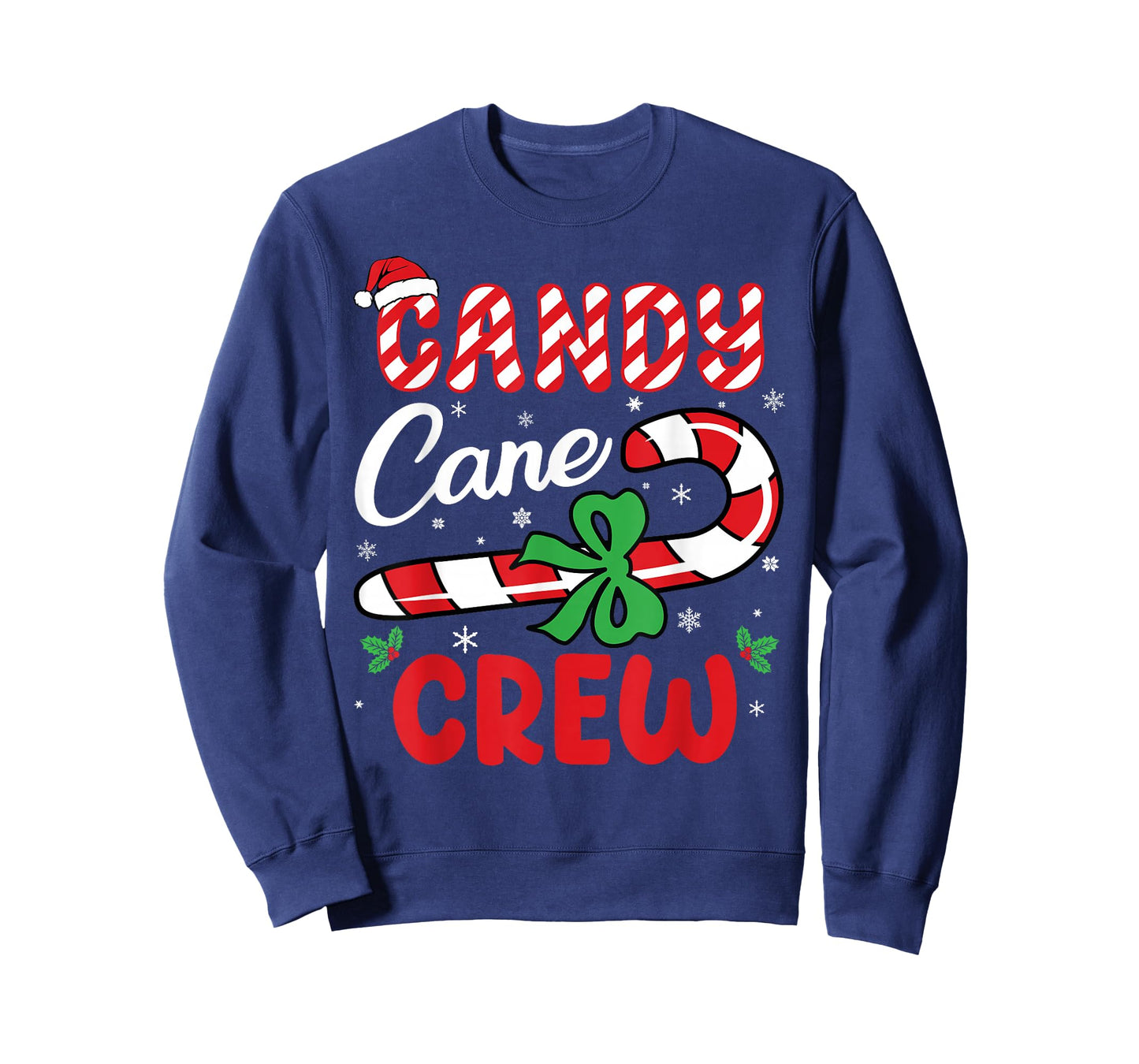 Candy Cane Crew Christmas Men Women Boys Girls Kids Adults T-Shirt