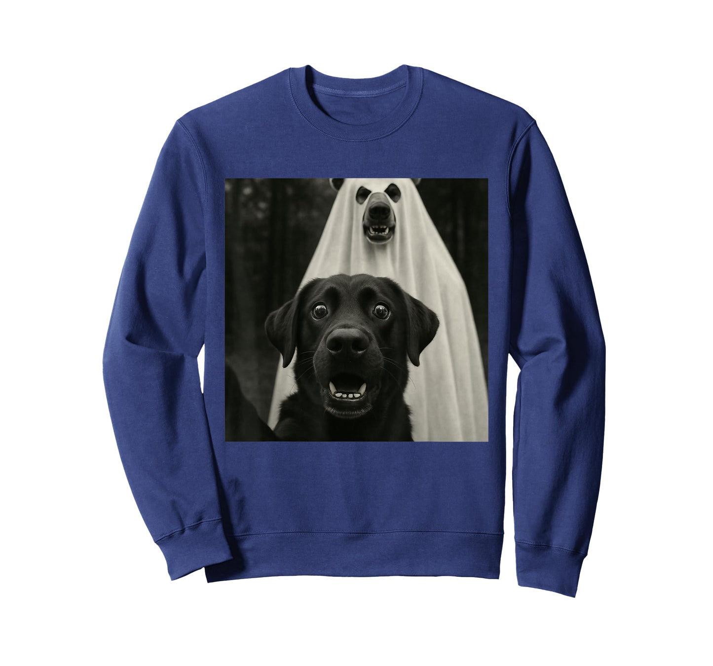 Halloween Selfie Black Lab with Bear Ghost Costume Meme T-Shirt